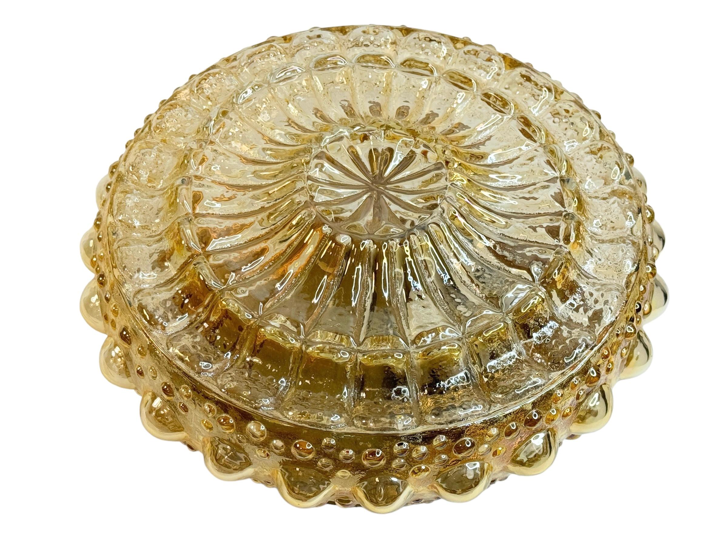 Beautiful Large 2 Light Bubble Pattern Flush Mount by RZB Leuchten, 1960s For Sale 1