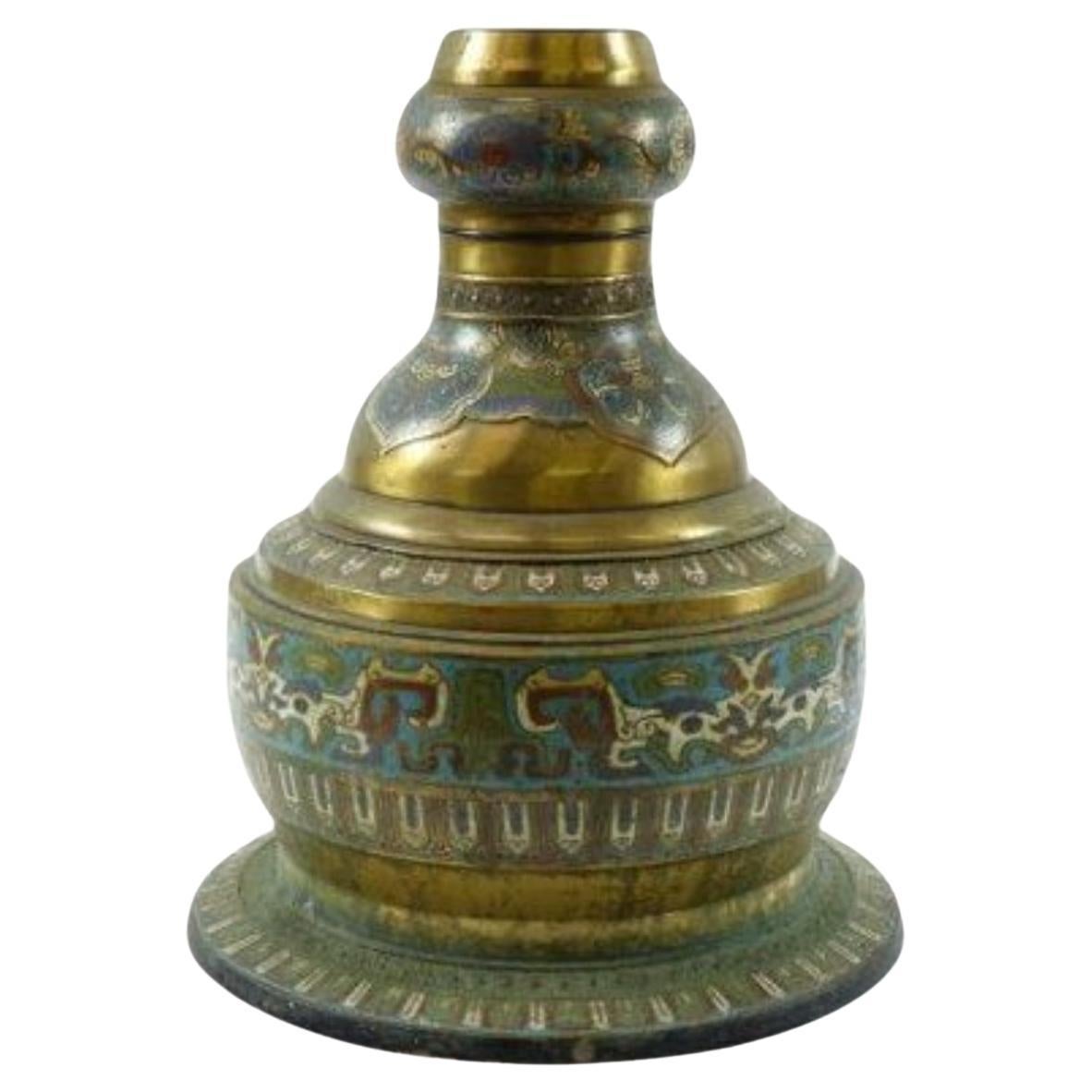 Beautiful Large Antique Chinese Bronze Cloisonne Decorative Piece For Sale