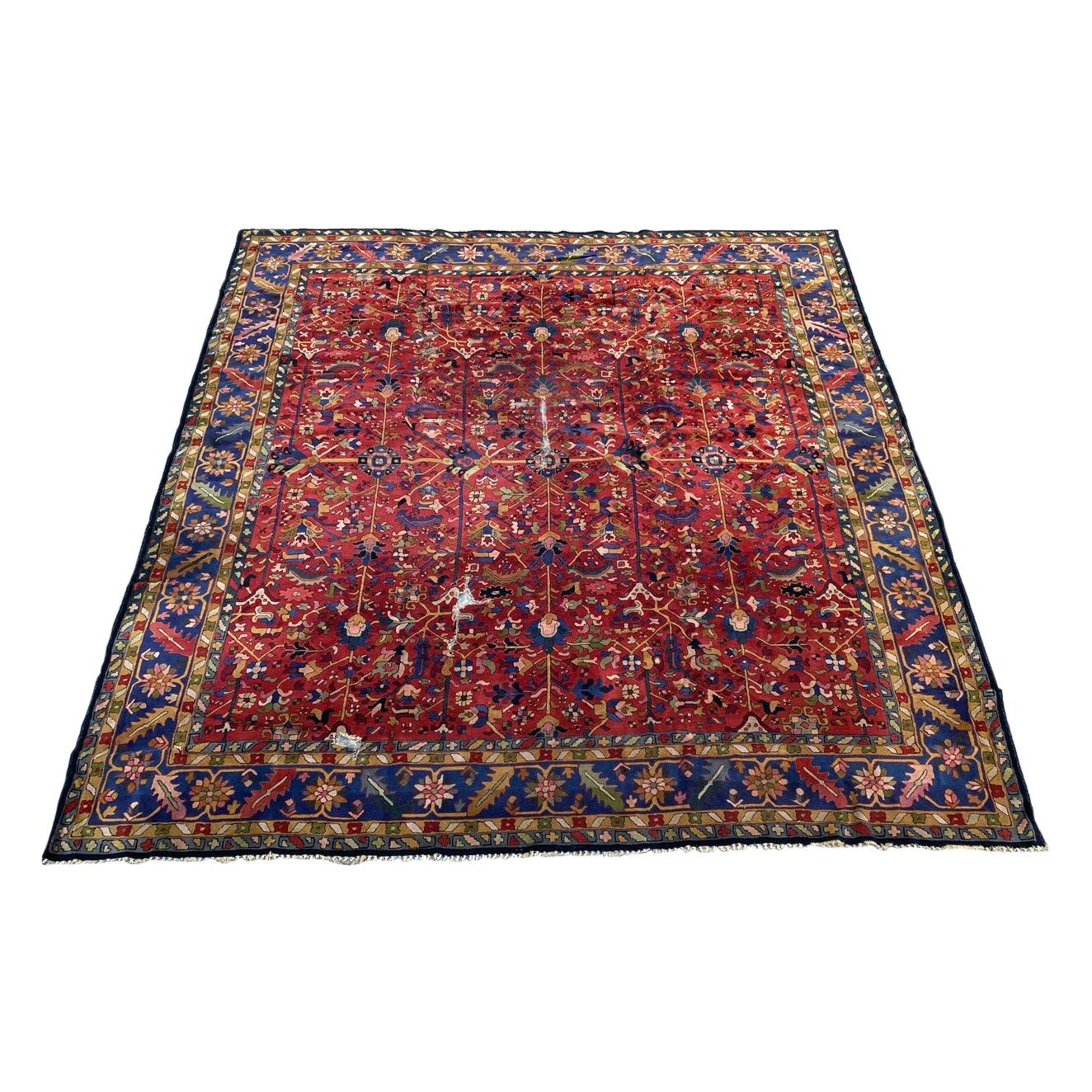 Beautiful Large Antique French Janus Rug