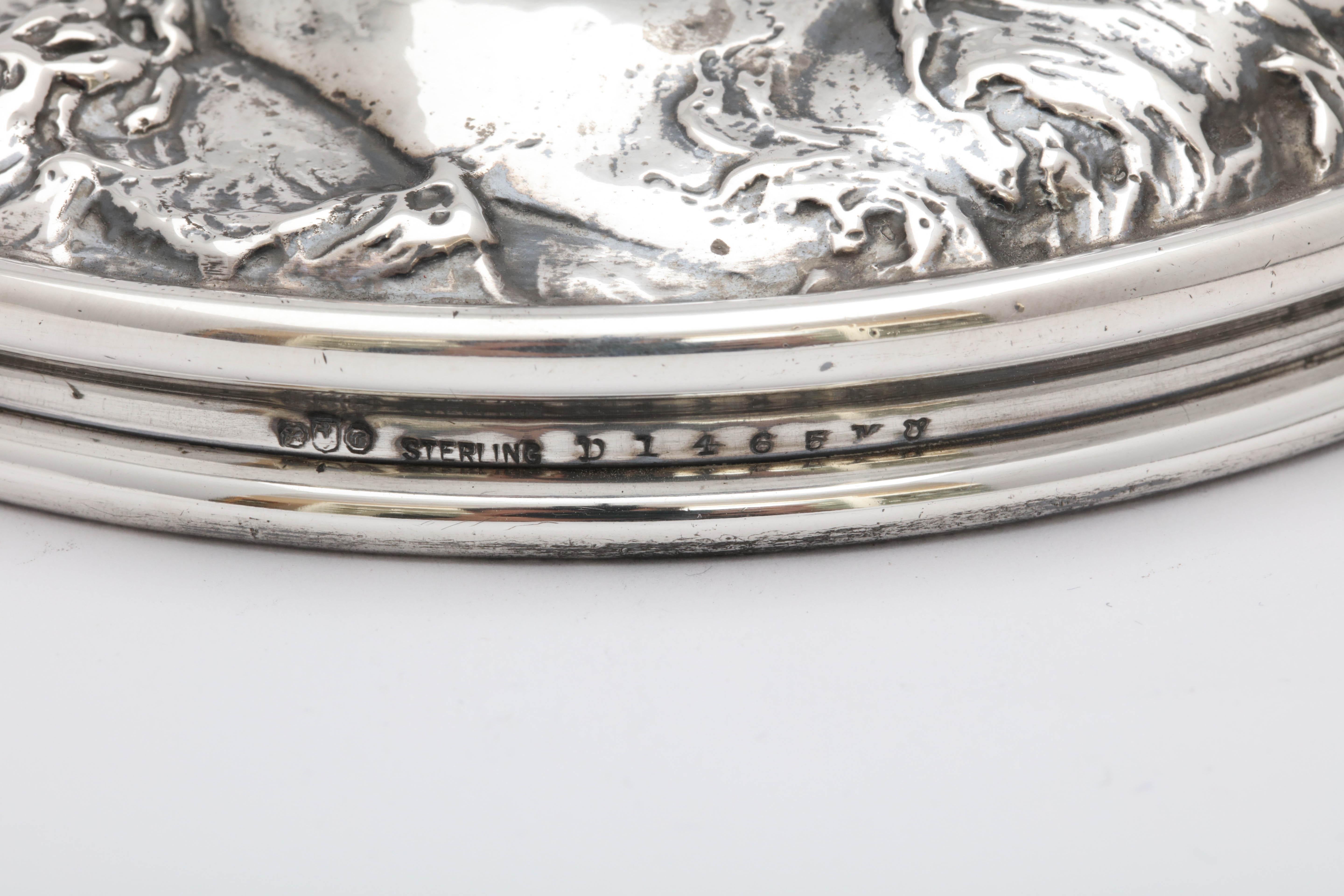 Beautiful Large Art Nouveau Gorham Sterling Silver-Mounted Crystal Powder Jar 3