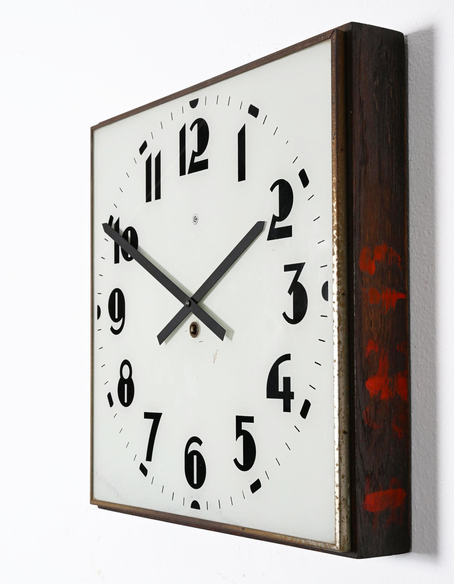 Czech Beautiful Large Bauhaus Wall Clock For Sale