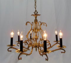 Beautiful Large Brass Pineapple Vintage Spanish Chandelier