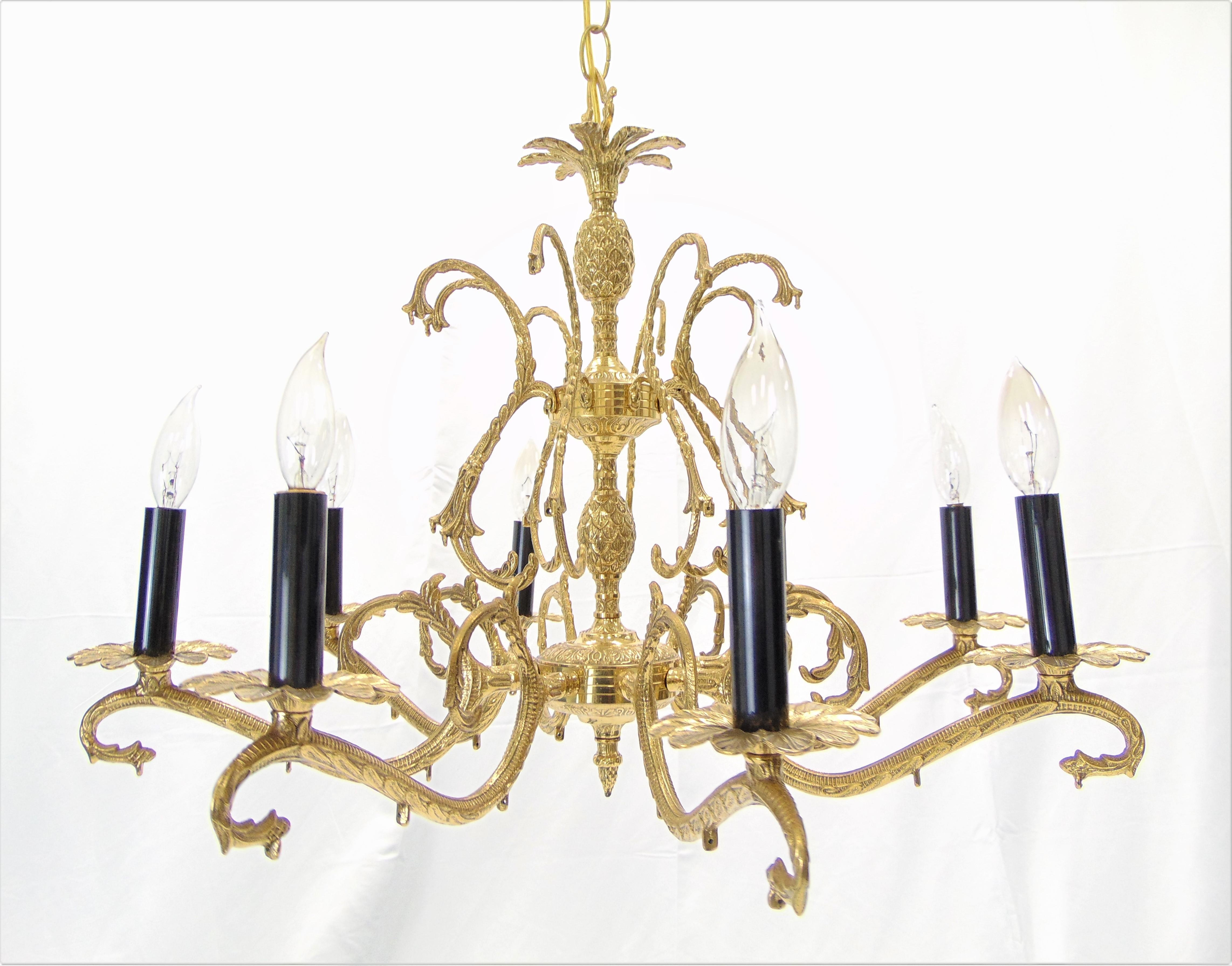 vintage brass chandelier made in spain