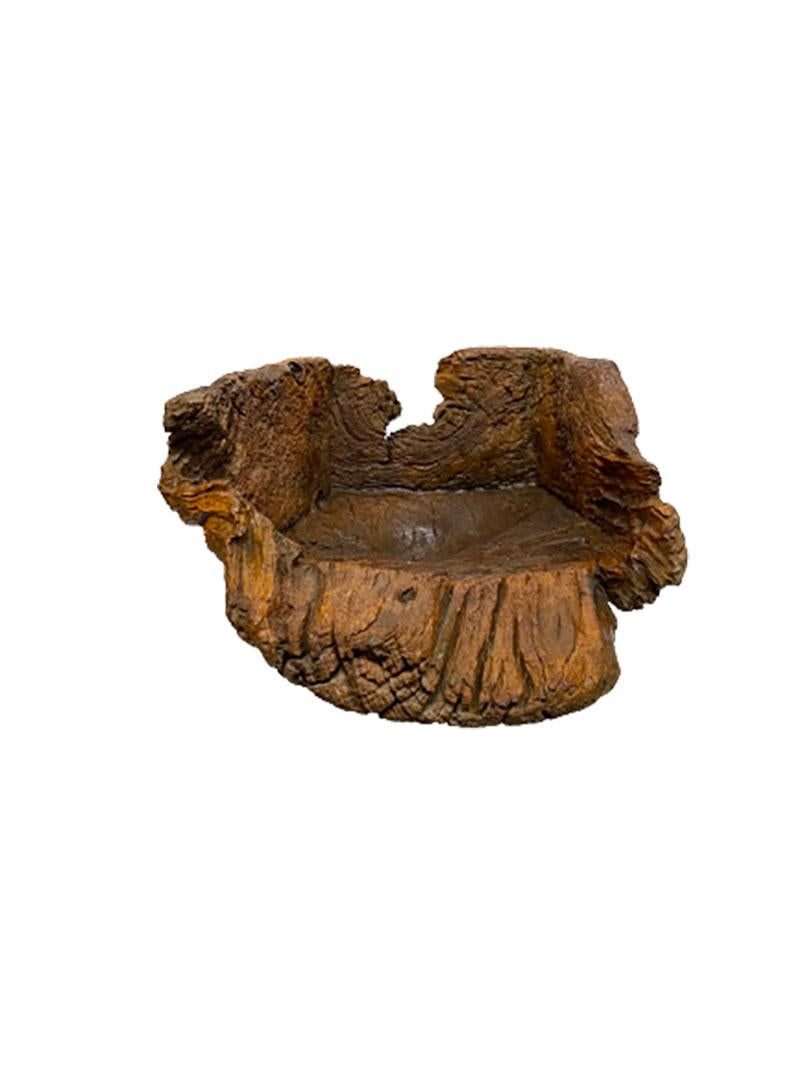 Beautiful Large Burl Wood Organically Shaped and Hand Carved Bowl For Sale 1