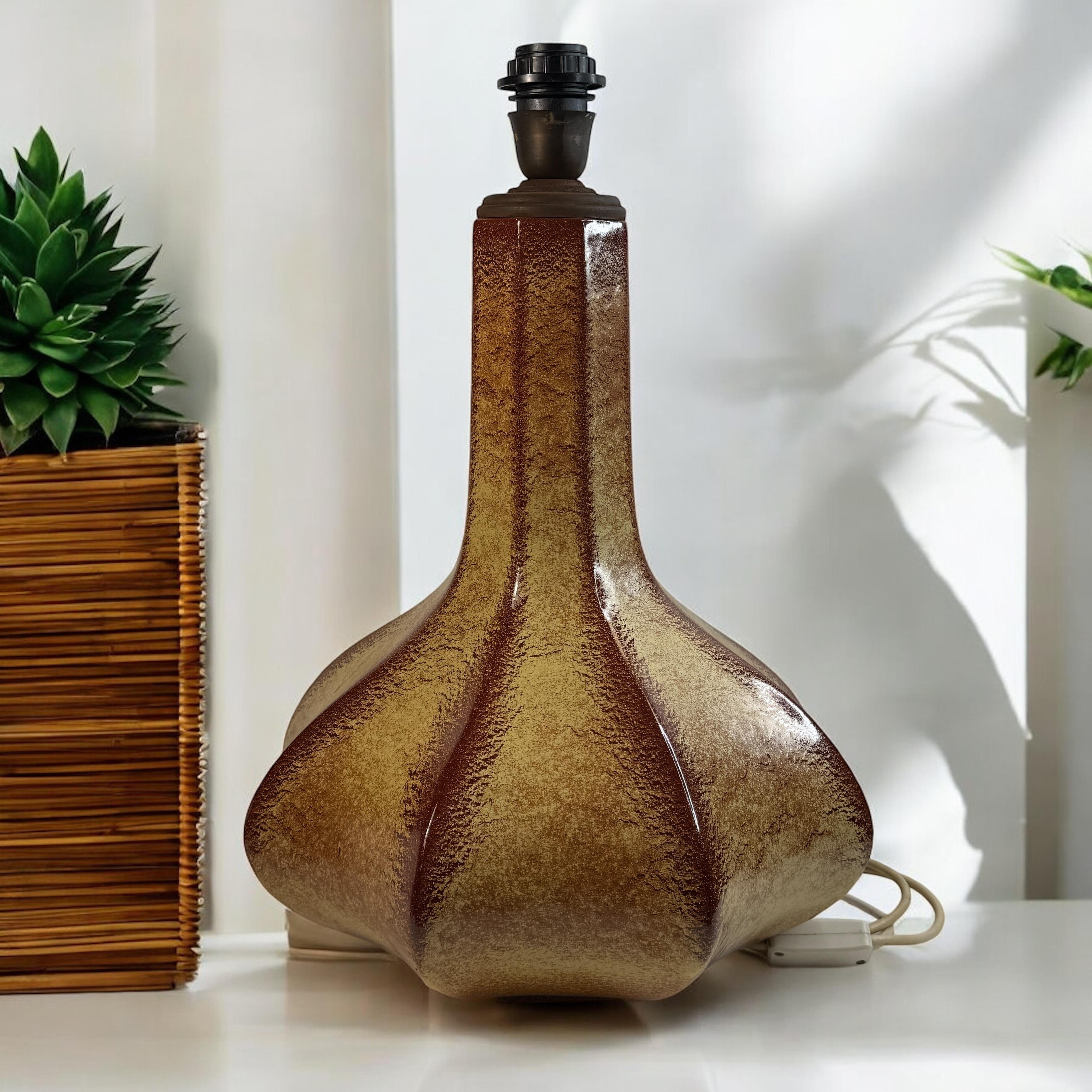 Bellissima lampada da tavolo in ceramica di grandi dimensioni Piede di Bertoncello, Italia, 1960 Vintage in vendita 3