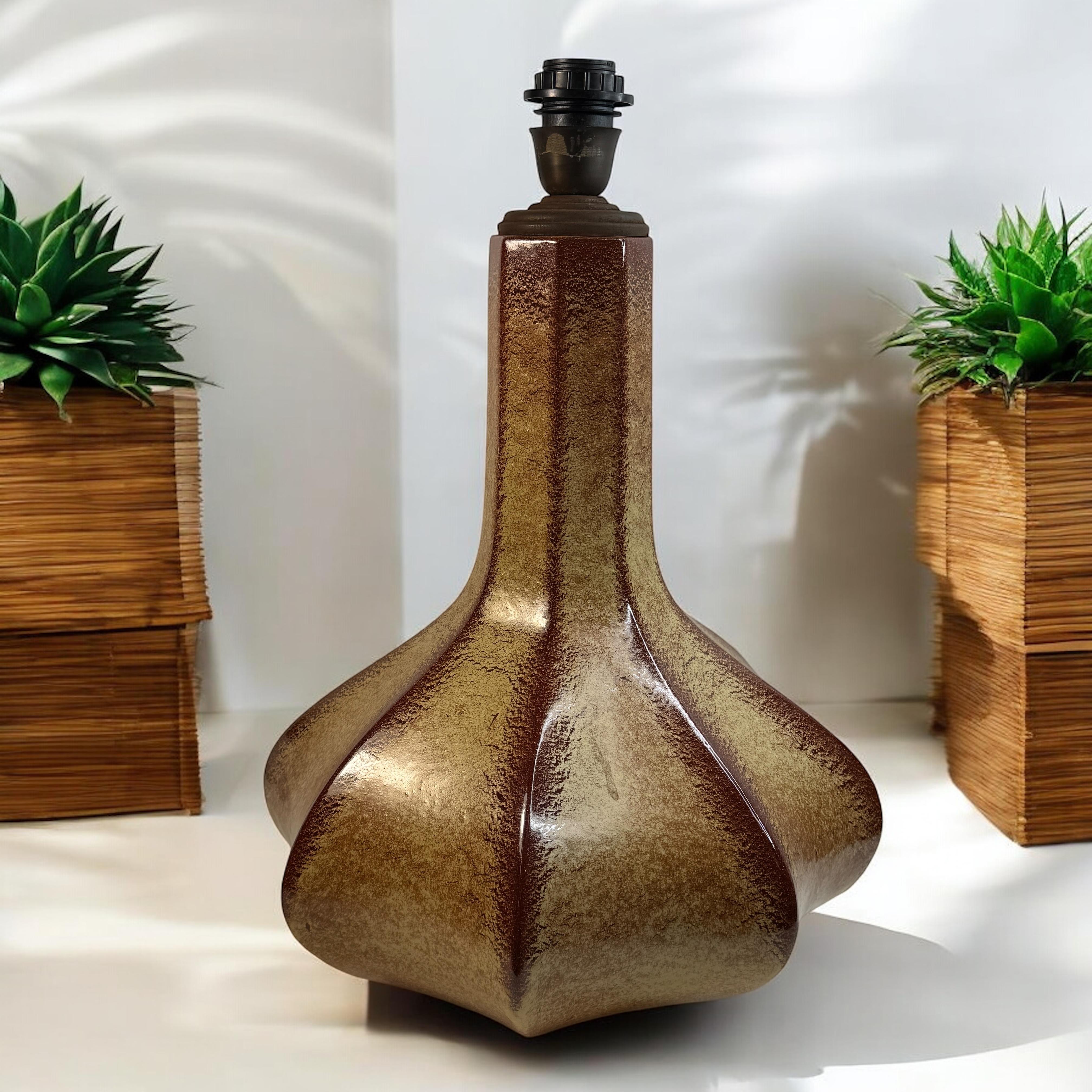 Bellissima lampada da tavolo in ceramica di grandi dimensioni Piede di Bertoncello, Italia, 1960 Vintage in vendita 7