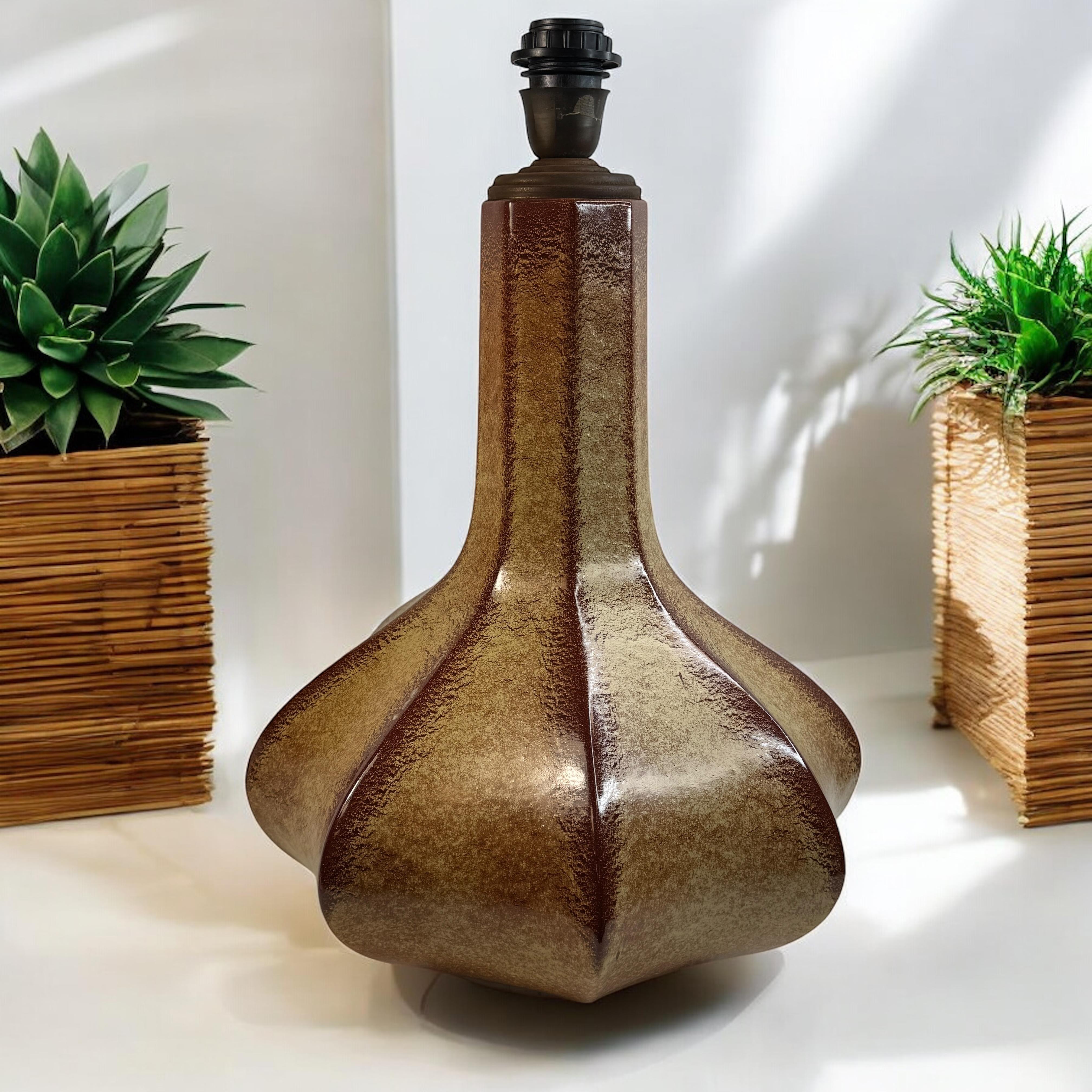 Bellissima lampada da tavolo in ceramica di grandi dimensioni Piede di Bertoncello, Italia, 1960 Vintage in vendita 9