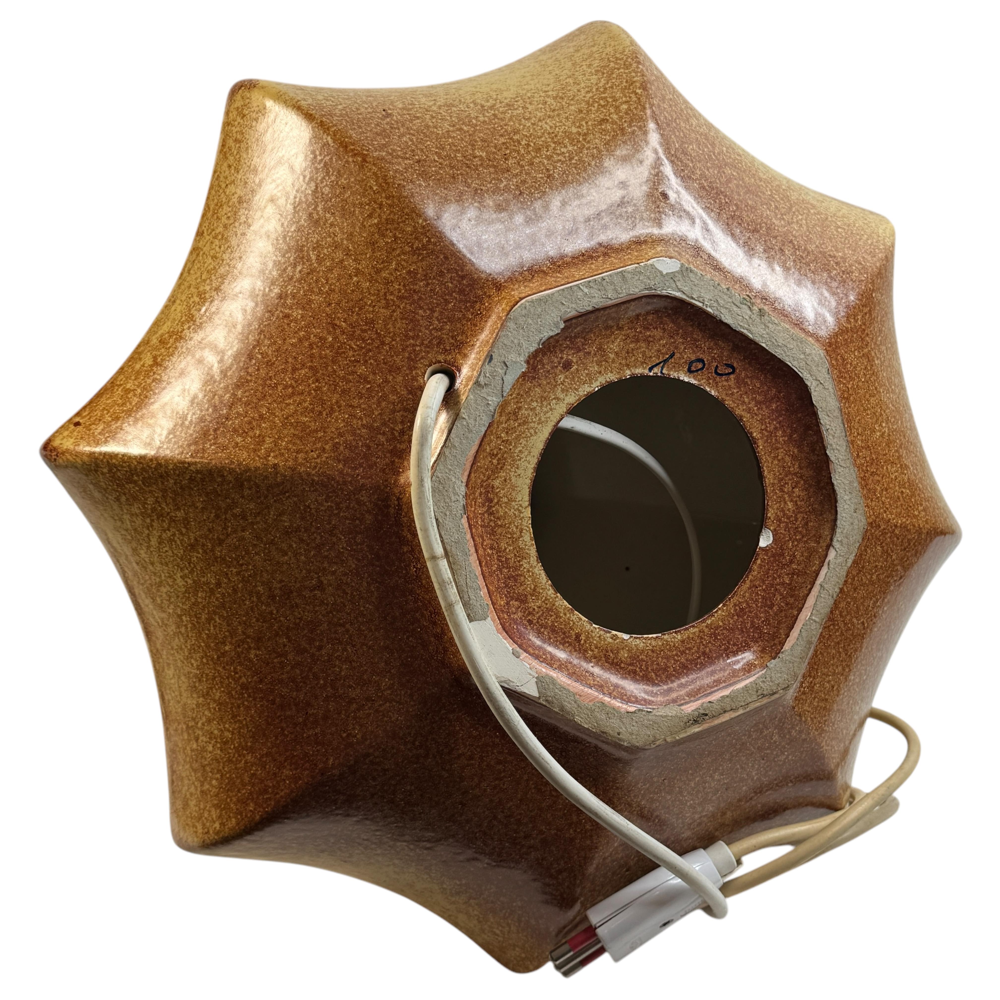 Bellissima lampada da tavolo in ceramica di grandi dimensioni Piede di Bertoncello, Italia, 1960 Vintage in vendita 12