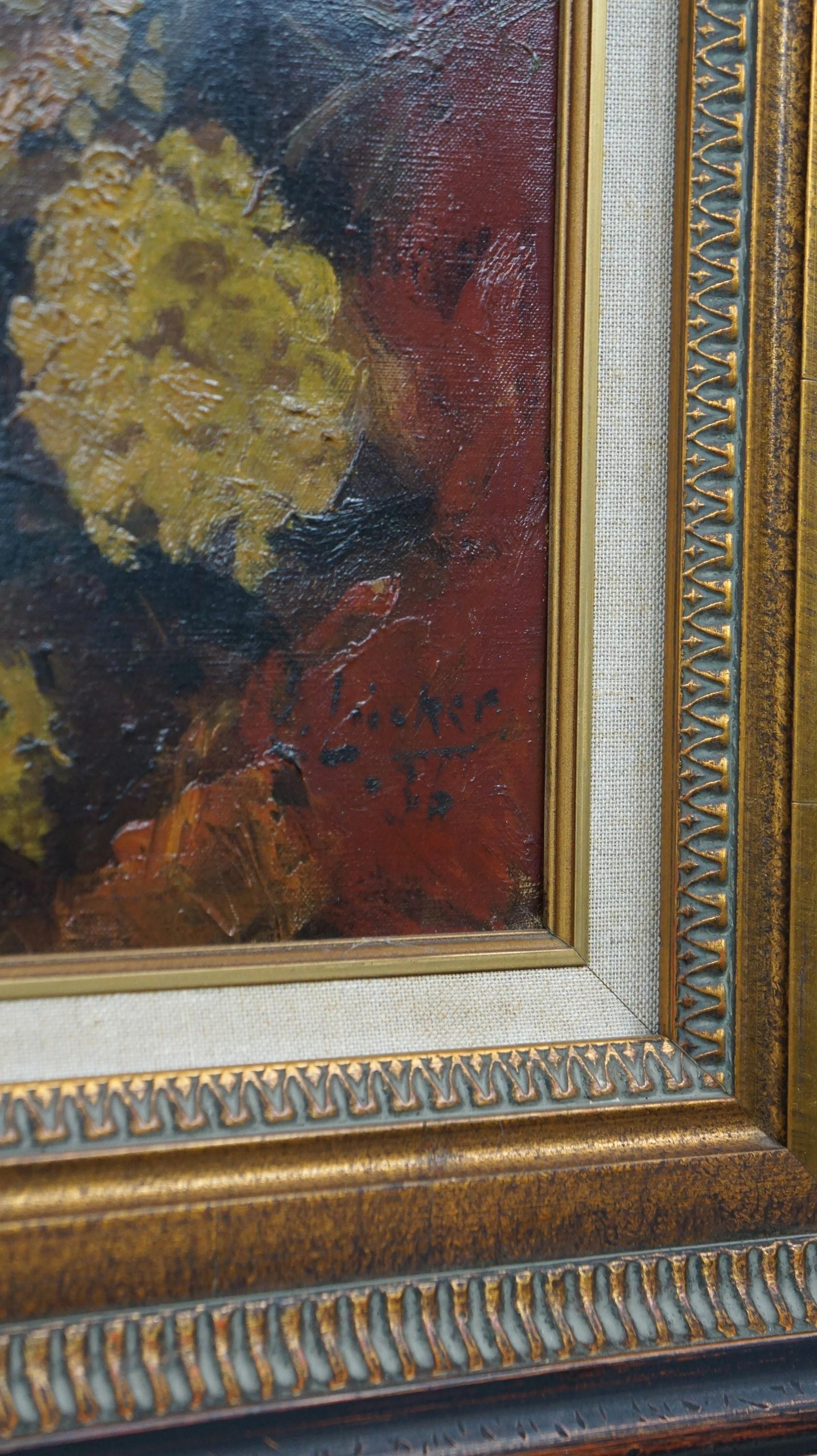 Belle grande nature morte classique avec des fleurs par Eugène Joseph Frans Lücker en vente 9