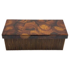 Beautiful Large Covered Bamboo Box with Crushed Coconut Top