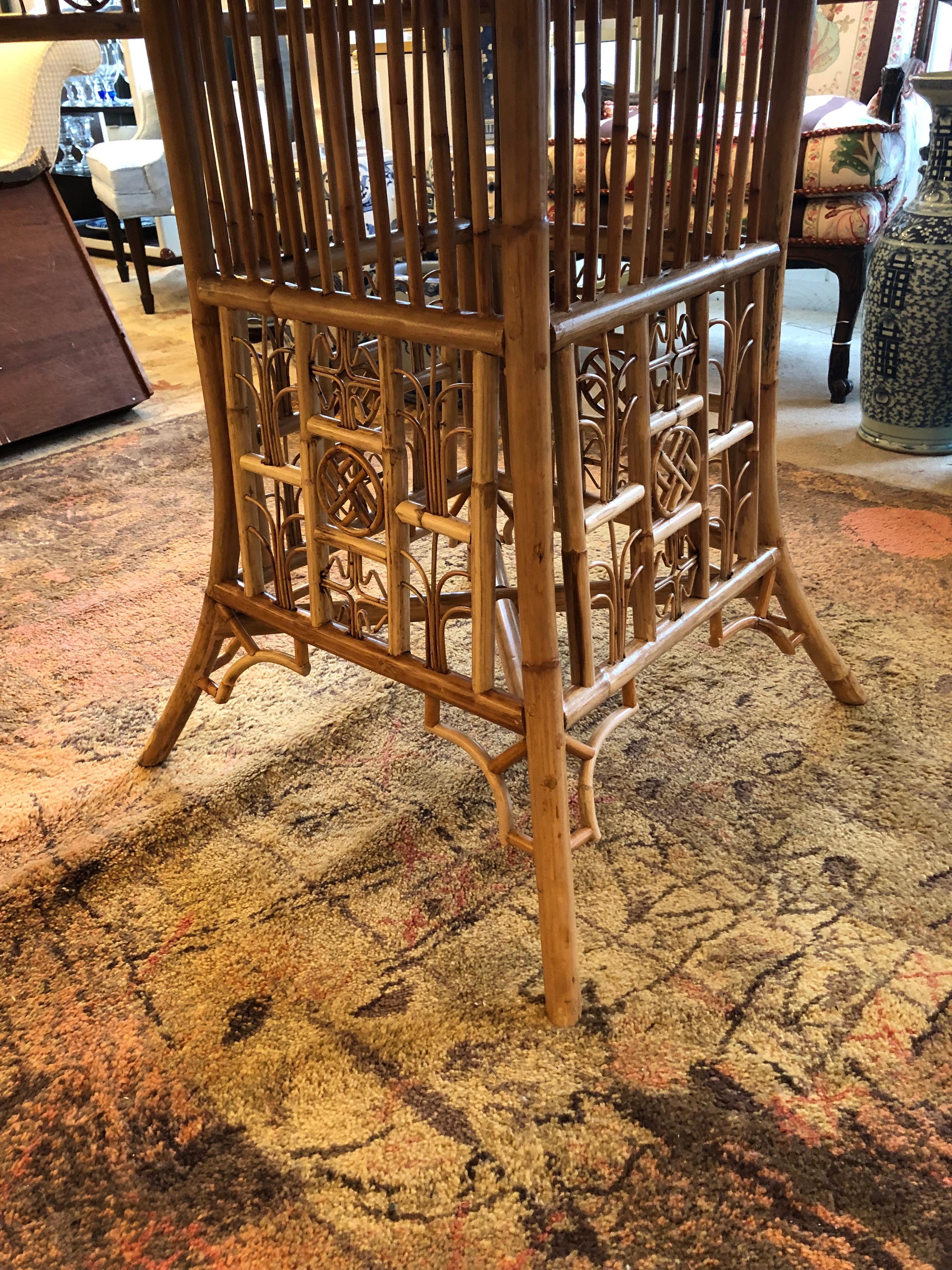 Beautiful Large Custom Rattan Octagonal Center or Dining Table For Sale 6