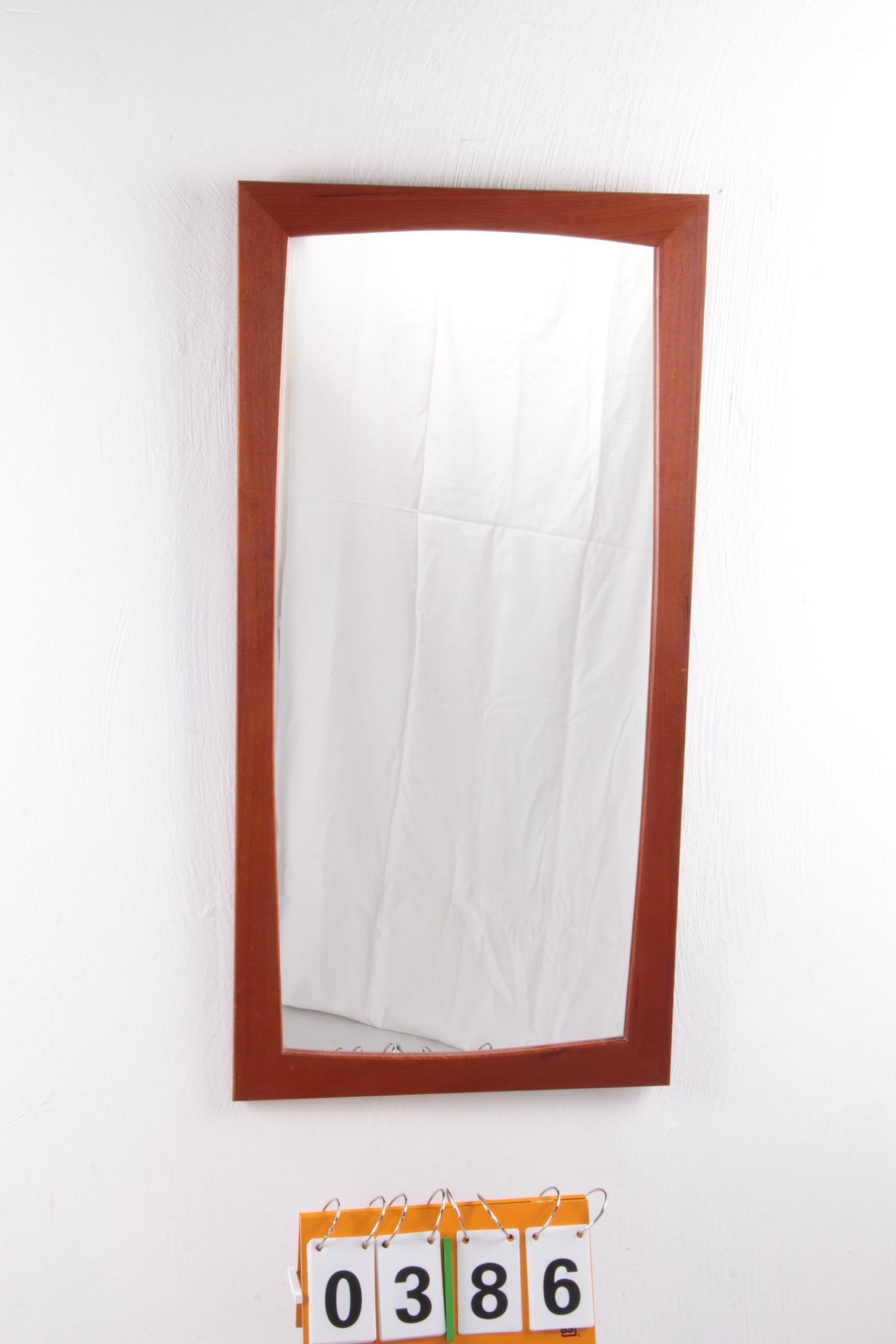 Mid-Century Modern Beautiful Large Danish Mirror Made of Teak, 1960 Denmark