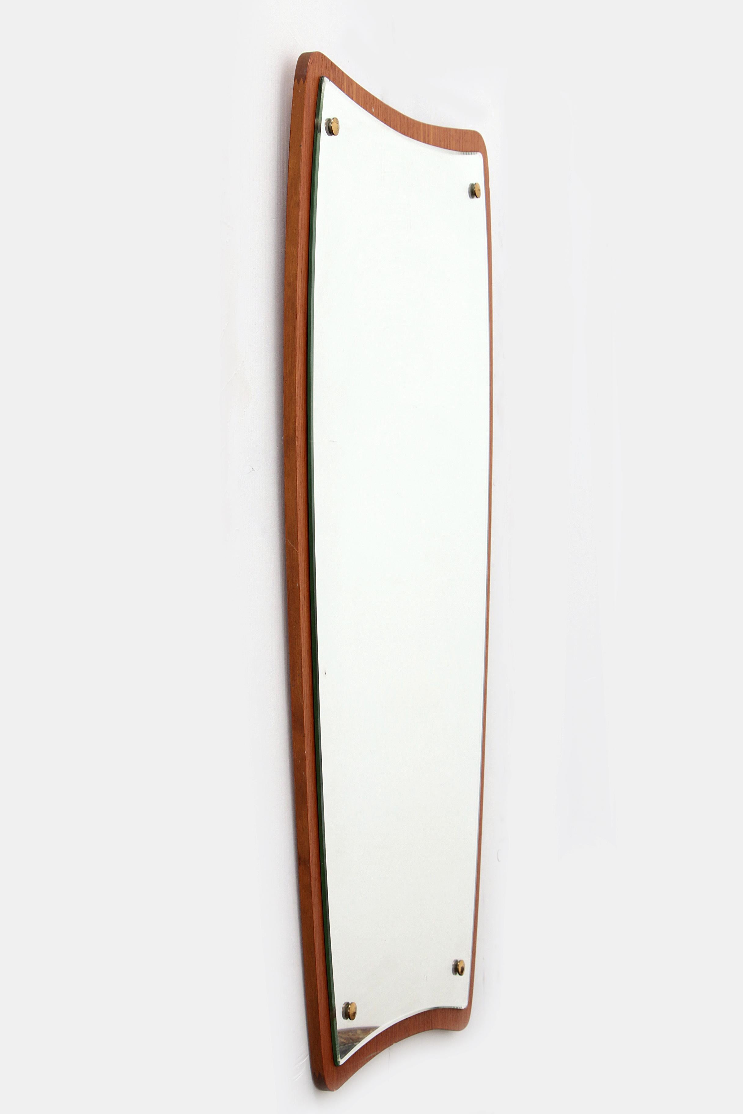 Mid-20th Century Beautiful Large Danish Mirror with Teak, 1960s For Sale