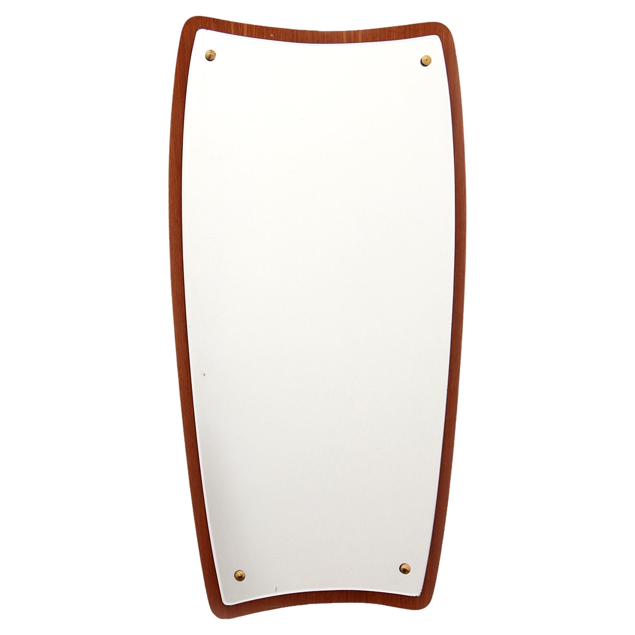 Beautiful Large Danish Mirror with Teak, 1960s For Sale
