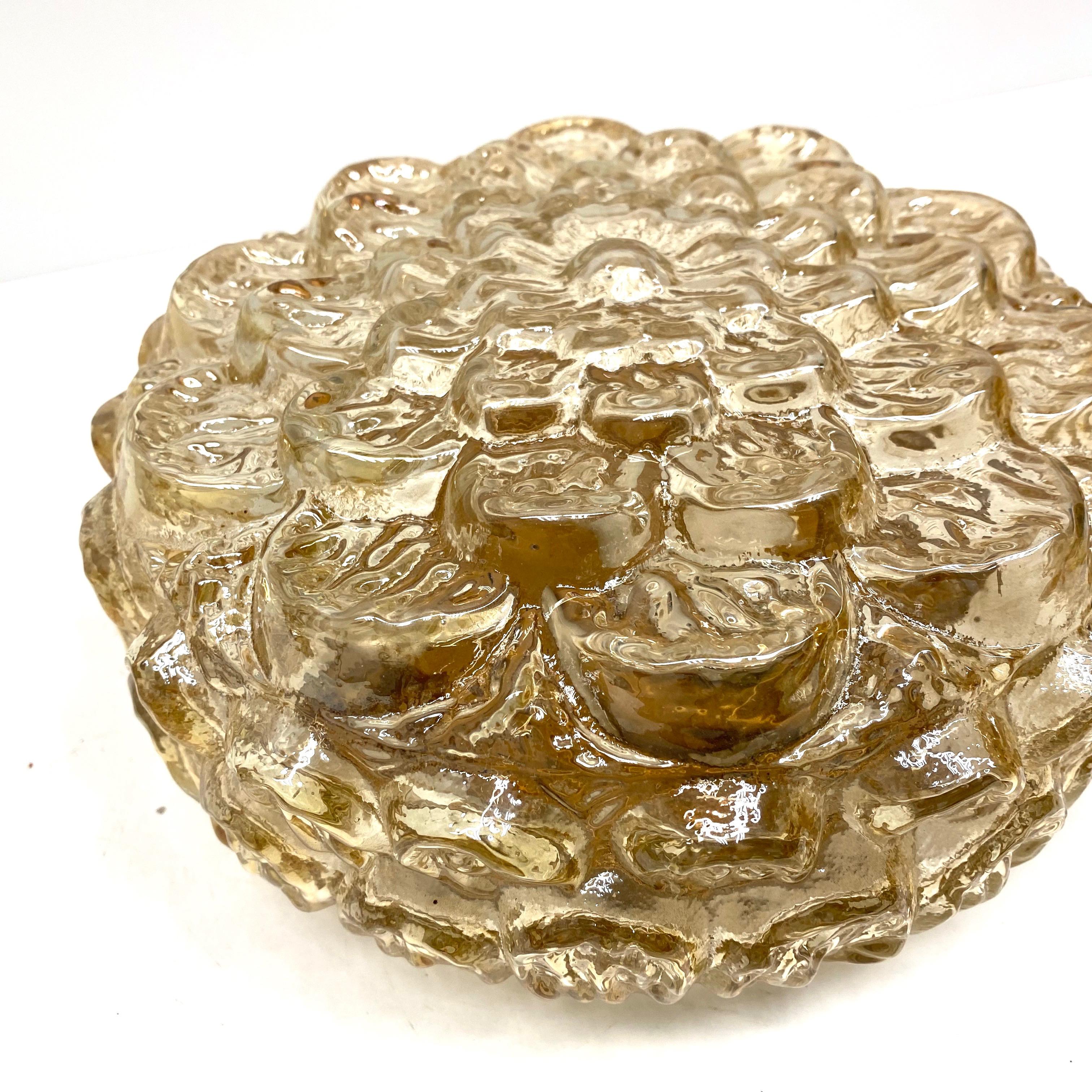 Beautiful Large Flower Pattern Flush Mount Ceiling Light by RZB Leuchten, 1960s In Good Condition For Sale In Nuernberg, DE