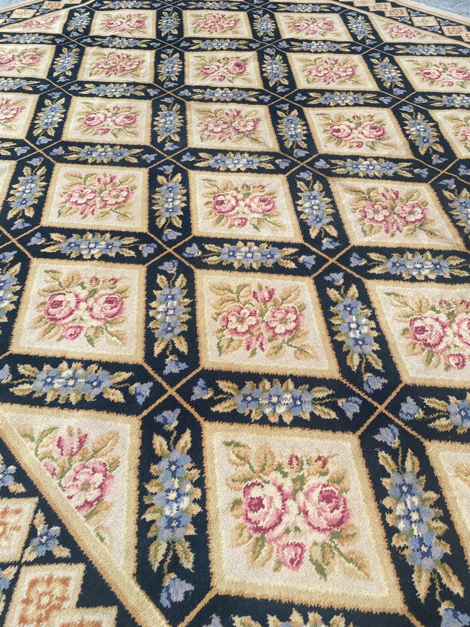 Bobyrug’s Beautiful Large French Aubusson Knotted Rug For Sale 9