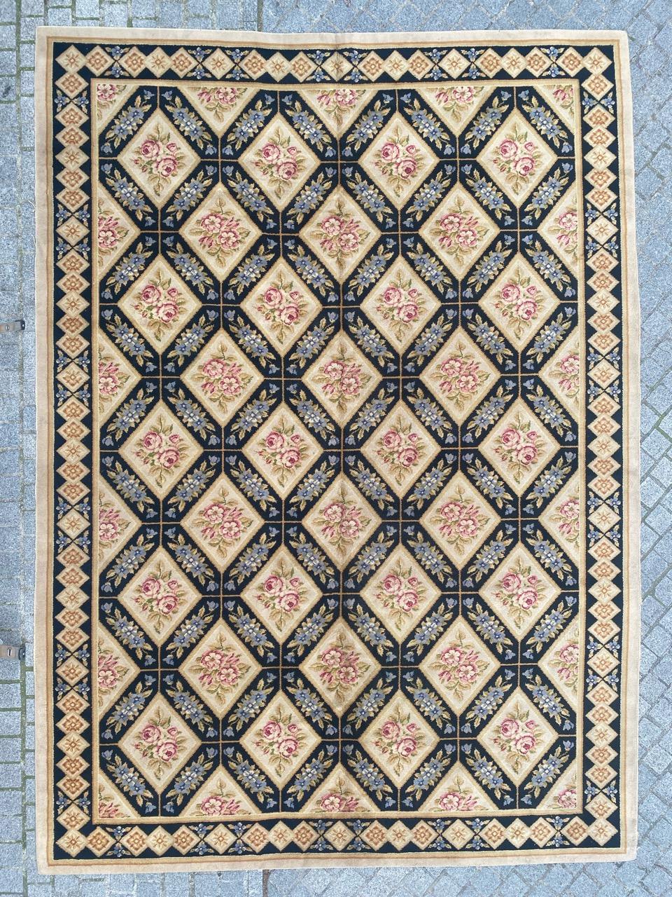 Bobyrug’s Beautiful Large French Aubusson Knotted Rug For Sale 10