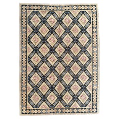 Bobyrug’s Beautiful Large French Aubusson Knotted Rug