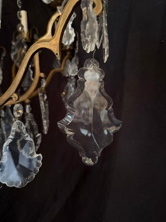 Beautiful large French bronze and Crystals chandelier