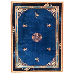 Retro Beautiful Large French Chinese Style Knotted Rug