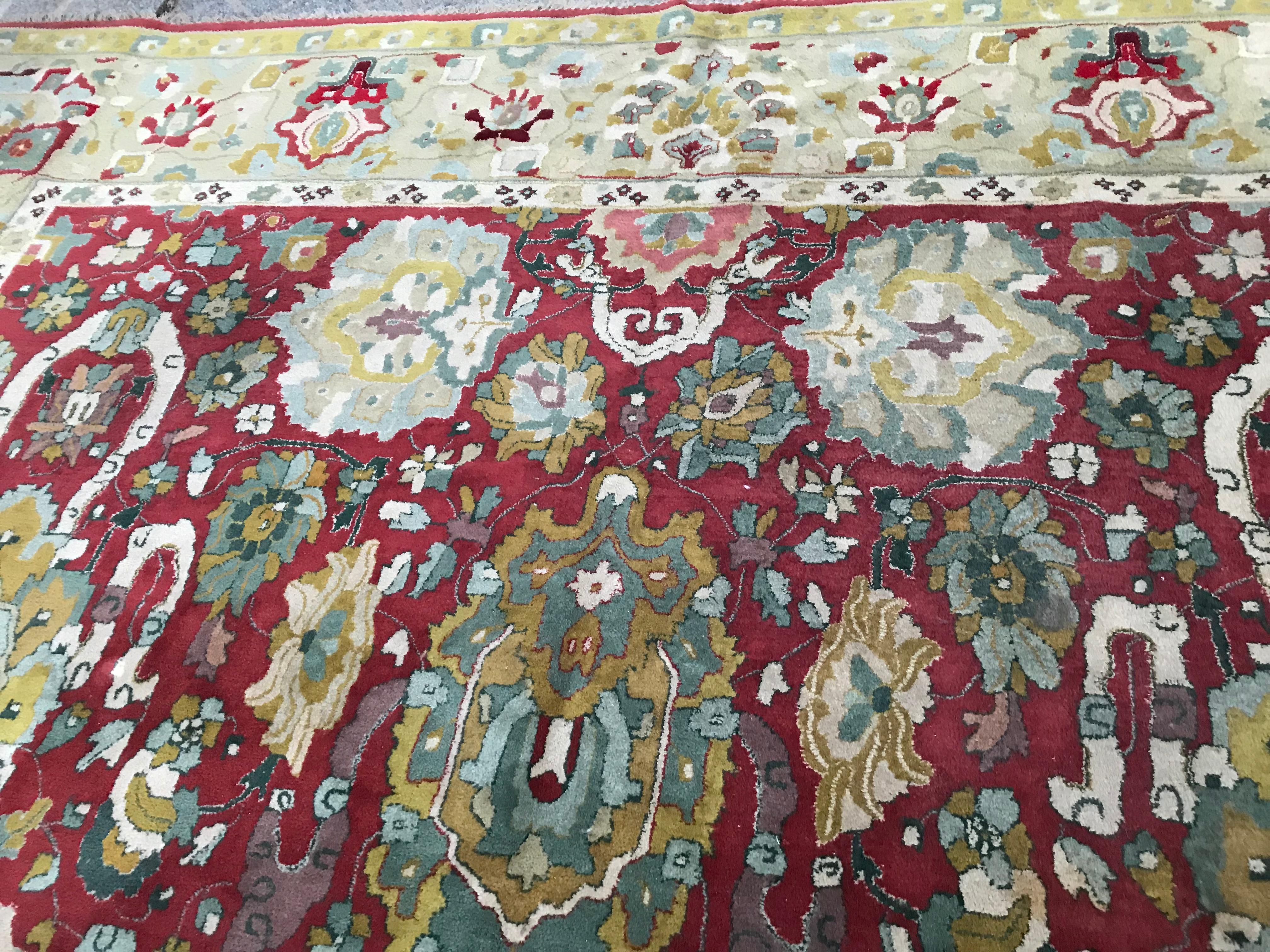 Bobyrug’s Beautiful Large French Janus Rug Agra Design For Sale 2