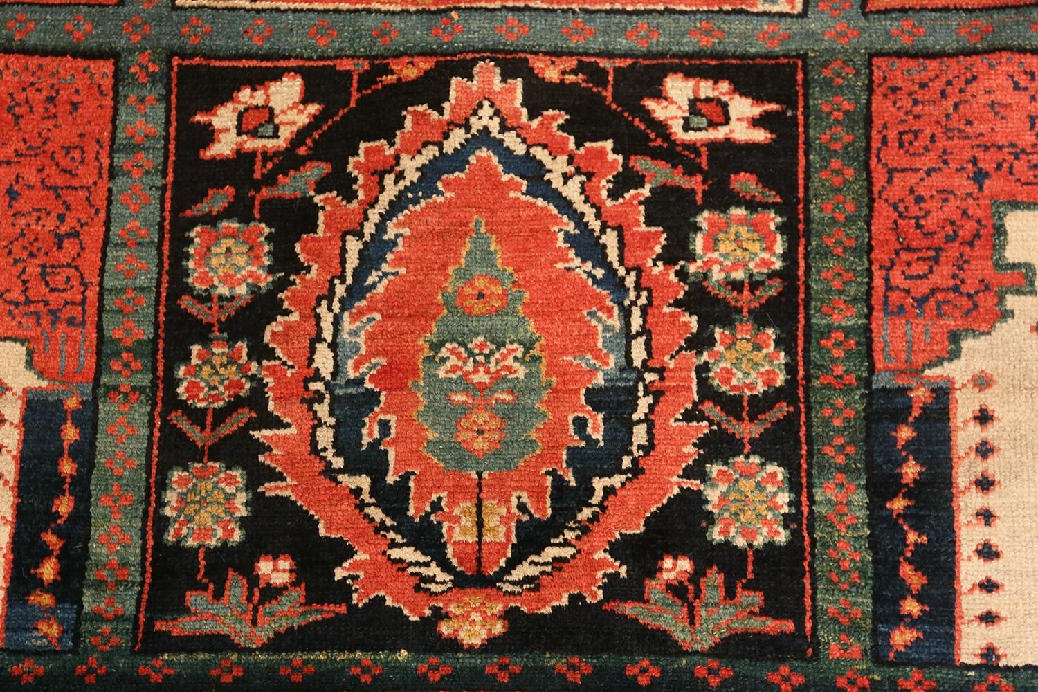 Malayer Beautiful Large Garden Design Antique Persian Bakhtiari Rug 12'6