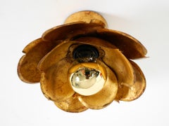 Beautiful, large gilded wall lamp, "Water Lily" Italy, 1960s