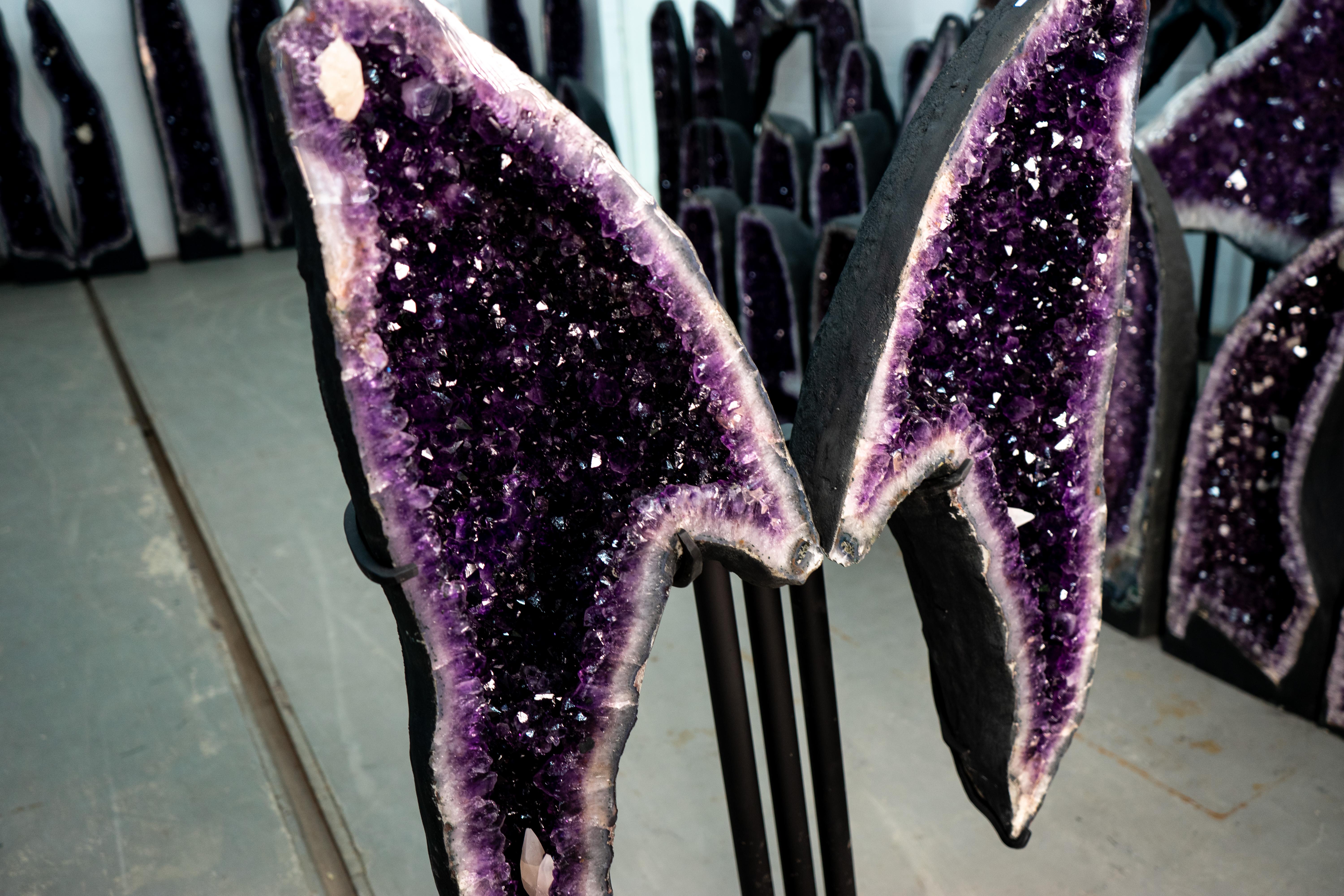 Beautiful Large Grape Jelly Purple Amethyst Geode Wings For Sale 3