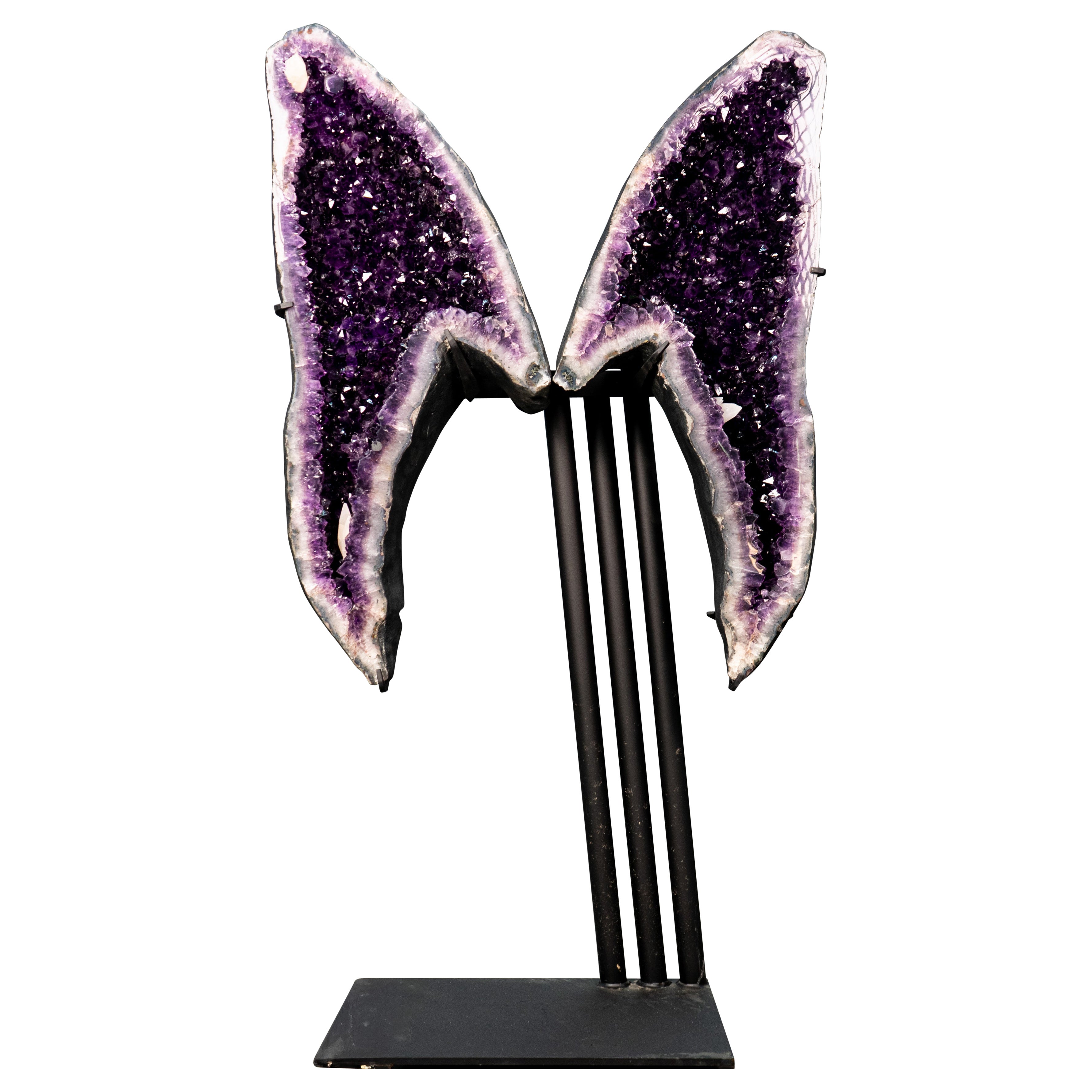 Schöne große Trauben Jelly Lila Amethyst Geode Flügel