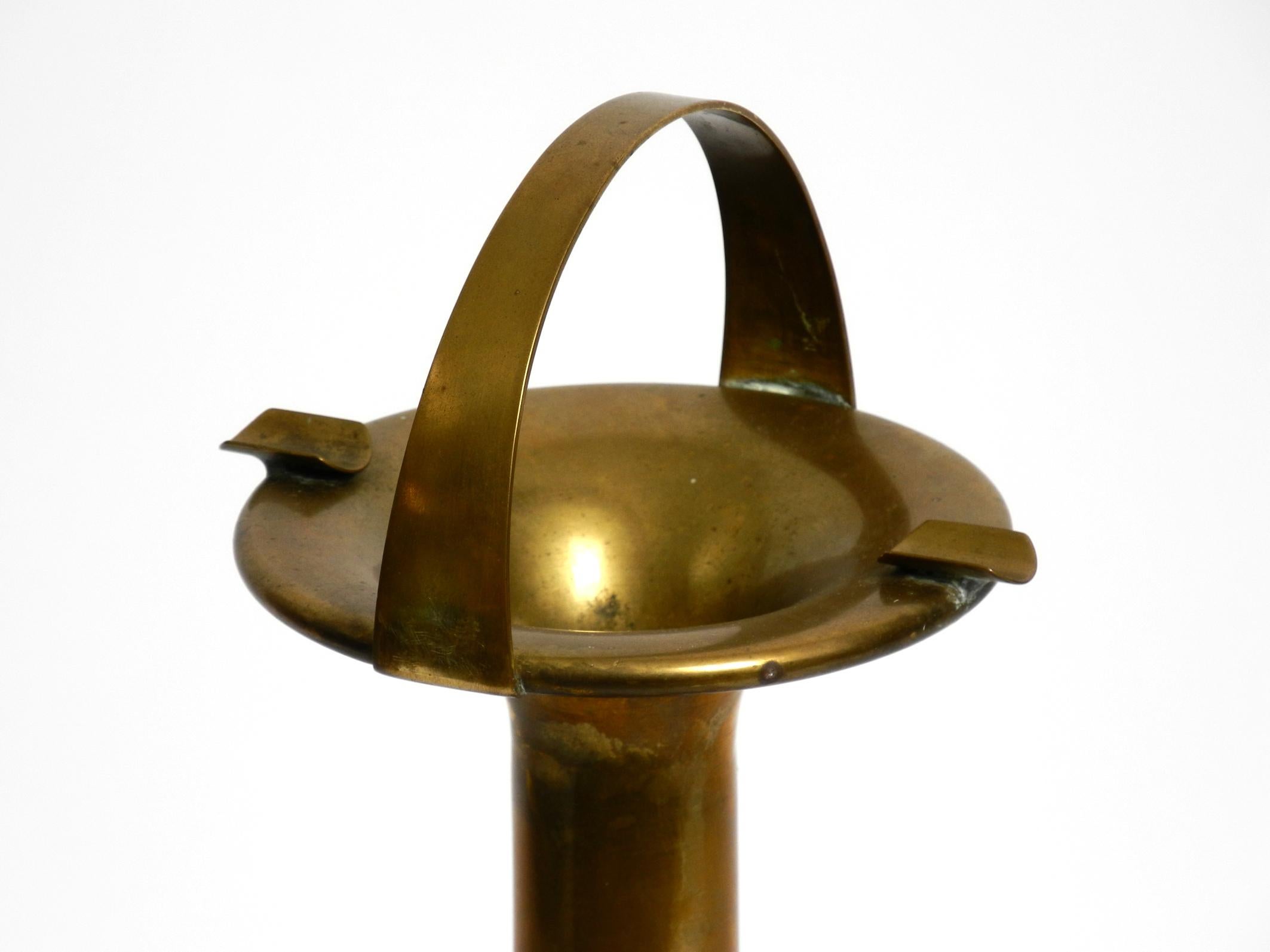 Beautiful large heavy 1930s brass standing ashtray For Sale 5