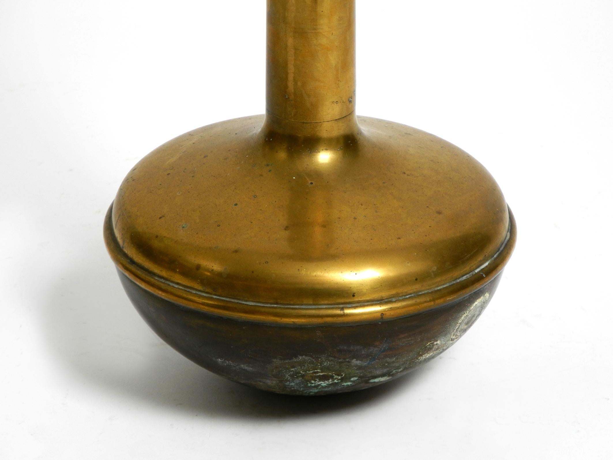 Beautiful large heavy 1930s brass standing ashtray For Sale 9