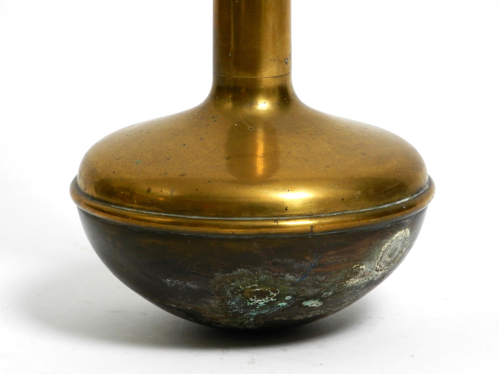 Beautiful large heavy 1930s brass standing ashtray For Sale 11