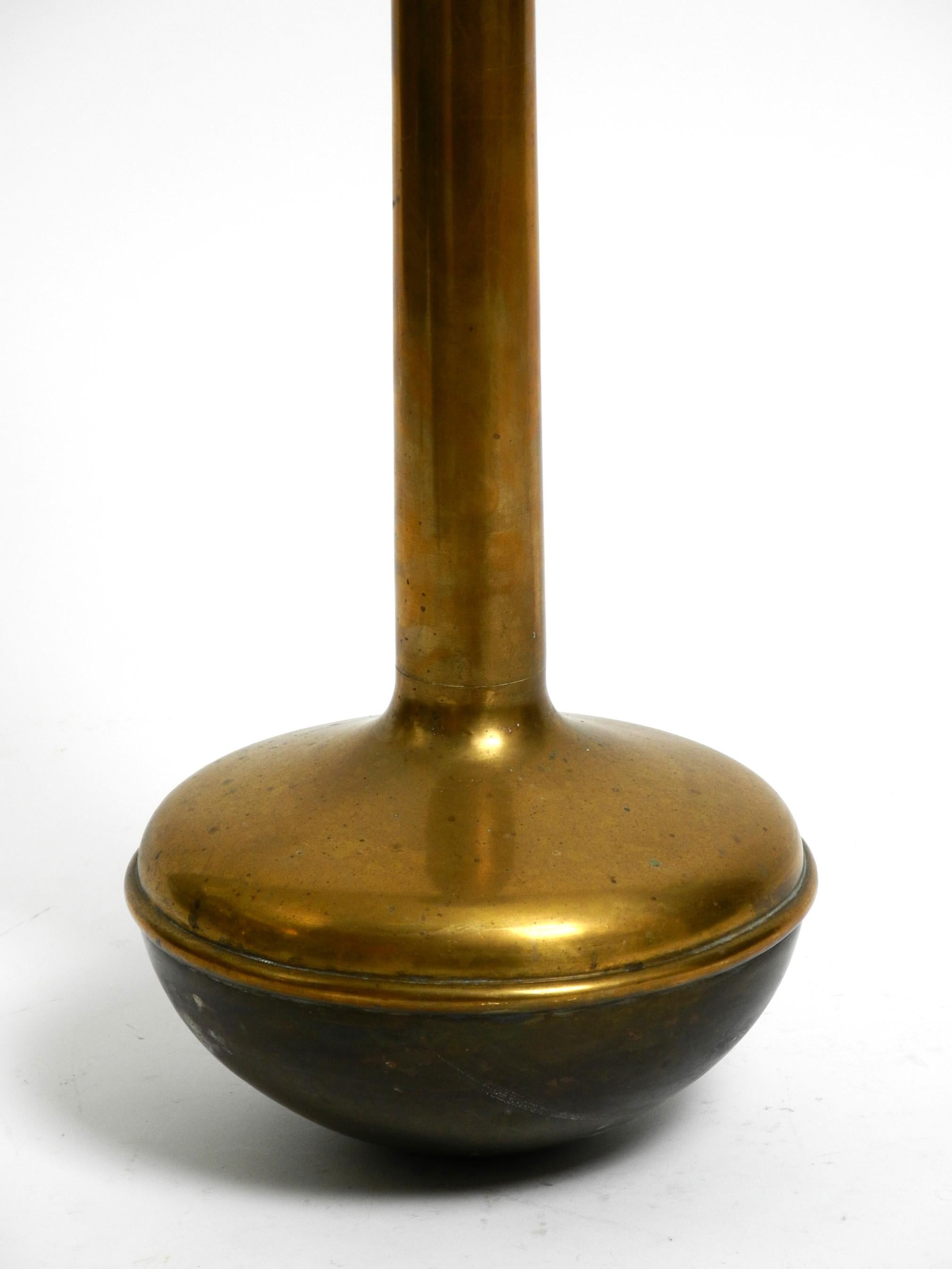 Brass Beautiful large heavy 1930s brass standing ashtray For Sale