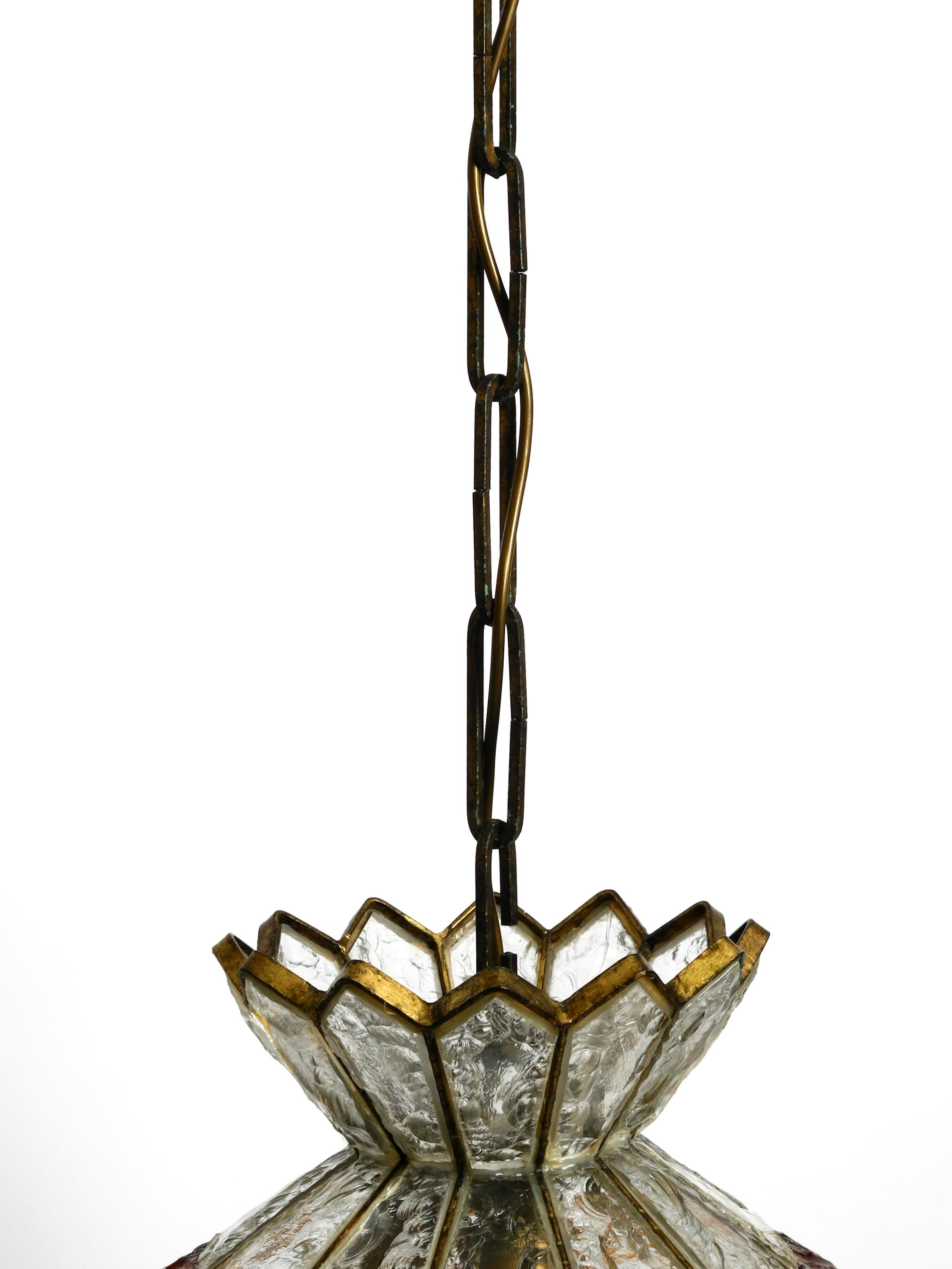 Beautiful Large Heavy 1960s Italian PoliArte Glass Ceiling Lamp For Sale 6