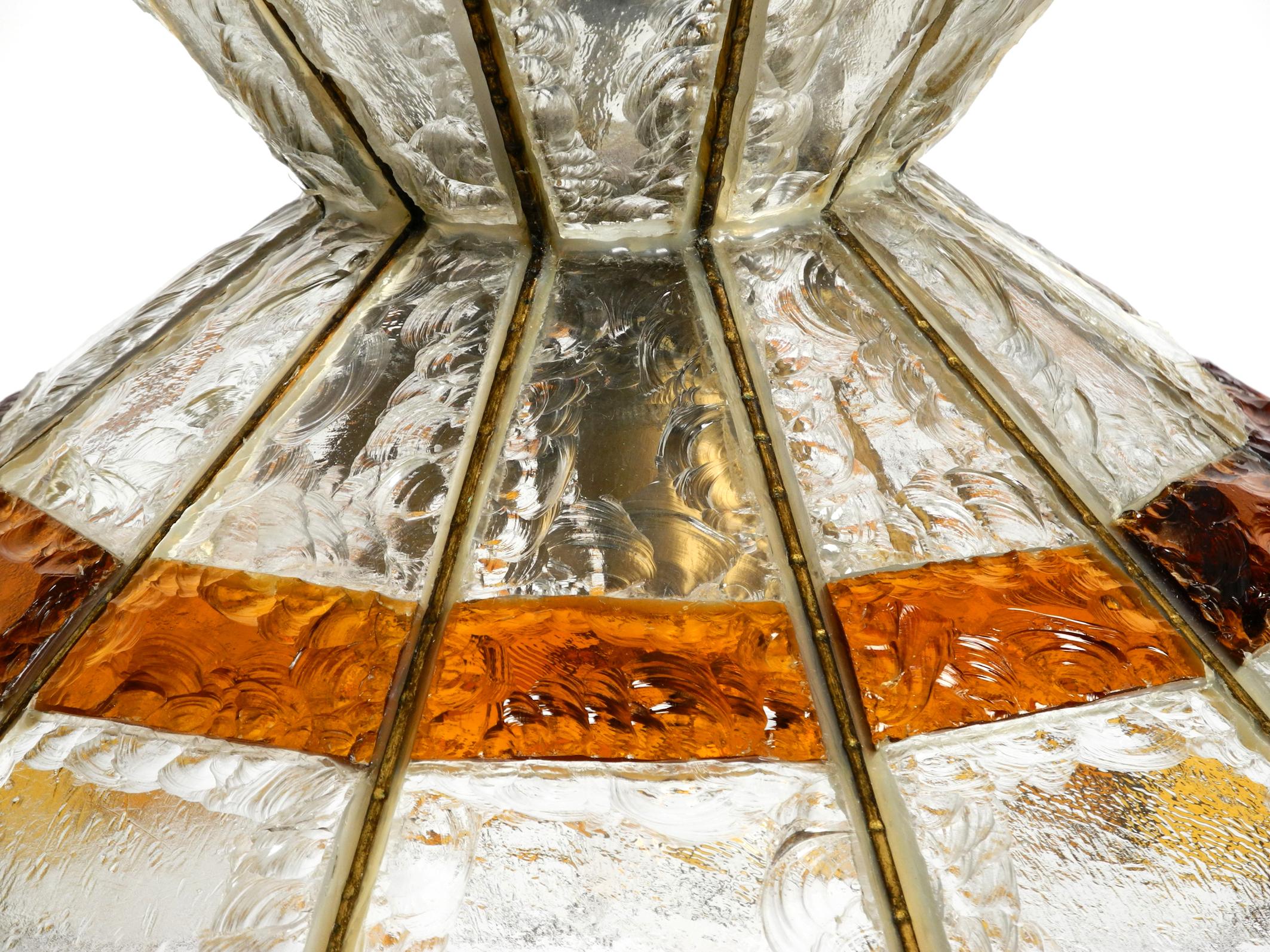 Beautiful Large Heavy 1960s Italian PoliArte Glass Ceiling Lamp For Sale 8