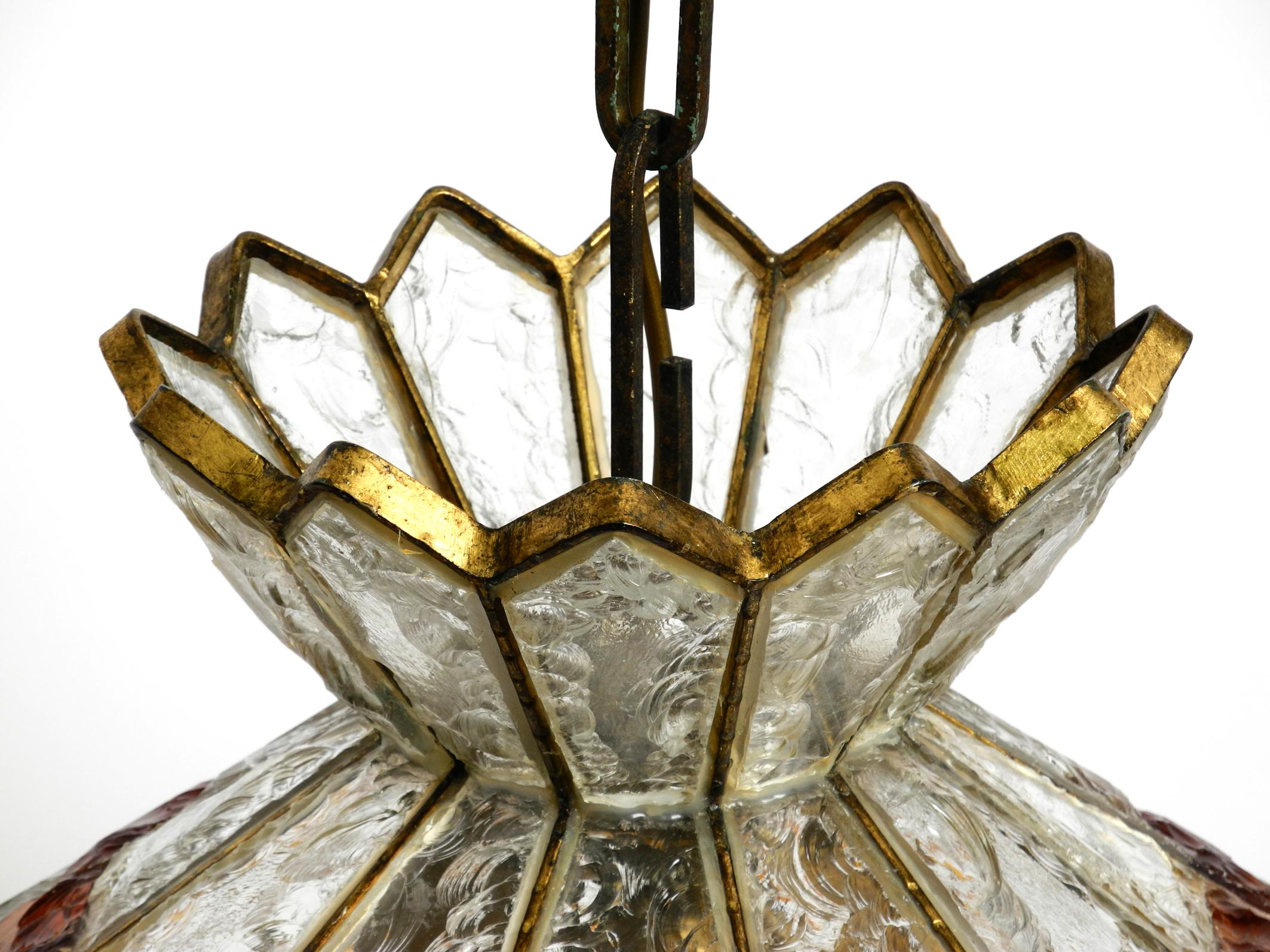 Beautiful Large Heavy 1960s Italian PoliArte Glass Ceiling Lamp For Sale 9