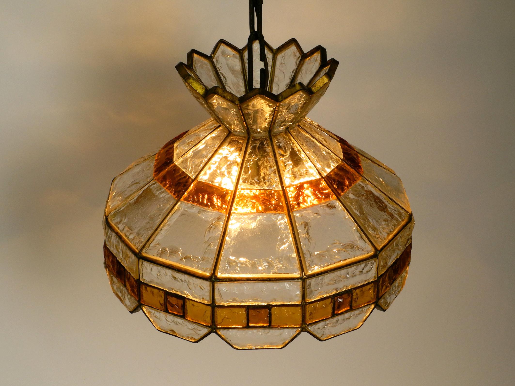 Beautiful Large Heavy 1960s Italian PoliArte Glass Ceiling Lamp For Sale 13