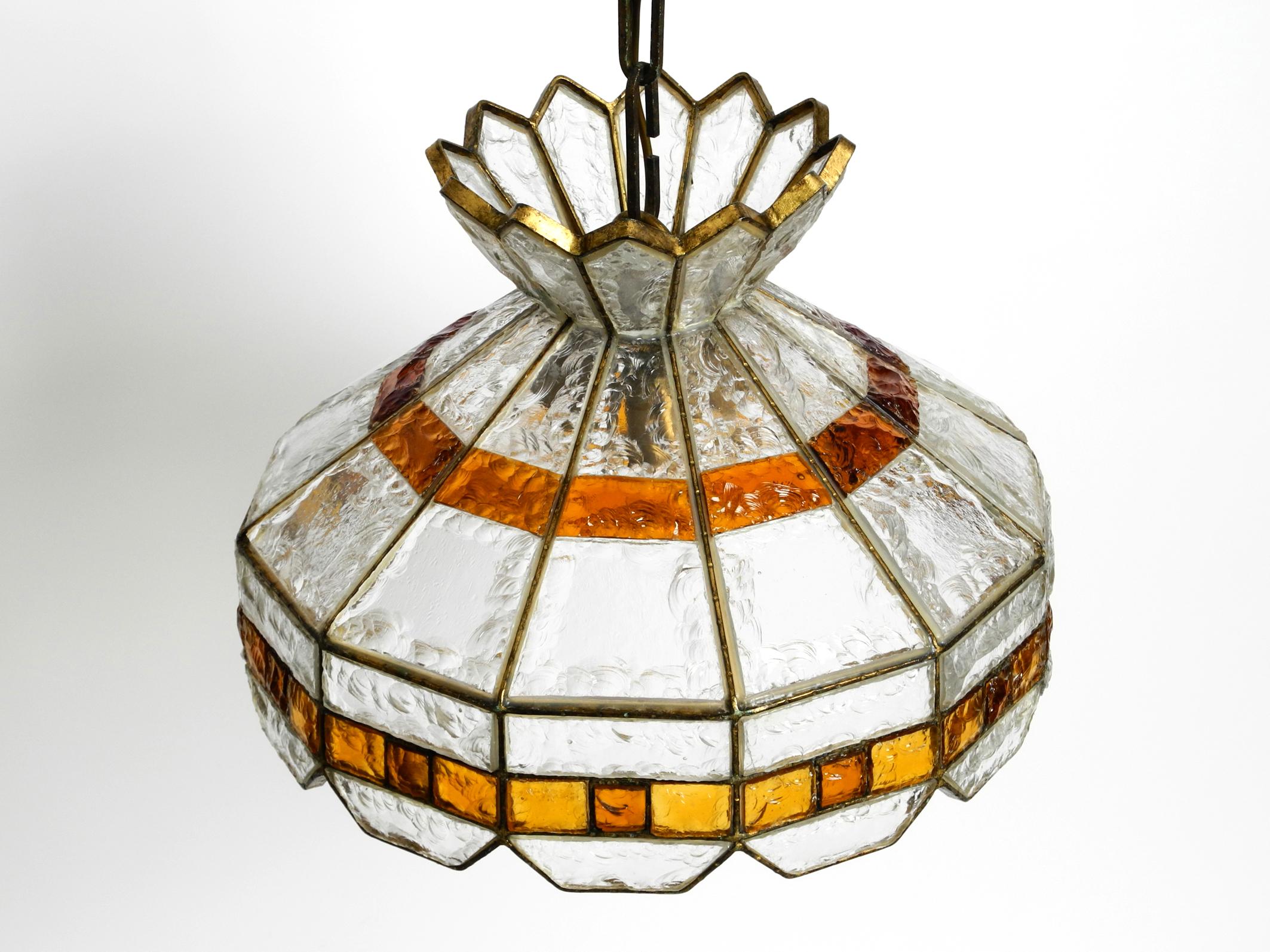 Beautiful Large Heavy 1960s Italian PoliArte Glass Ceiling Lamp In Good Condition For Sale In München, DE