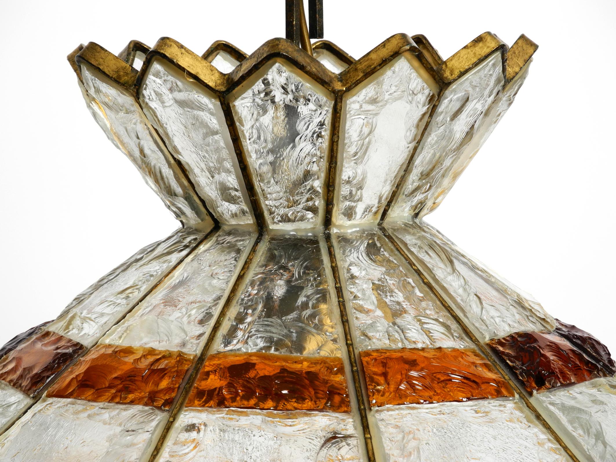 Beautiful Large Heavy 1960s Italian PoliArte Glass Ceiling Lamp For Sale 1