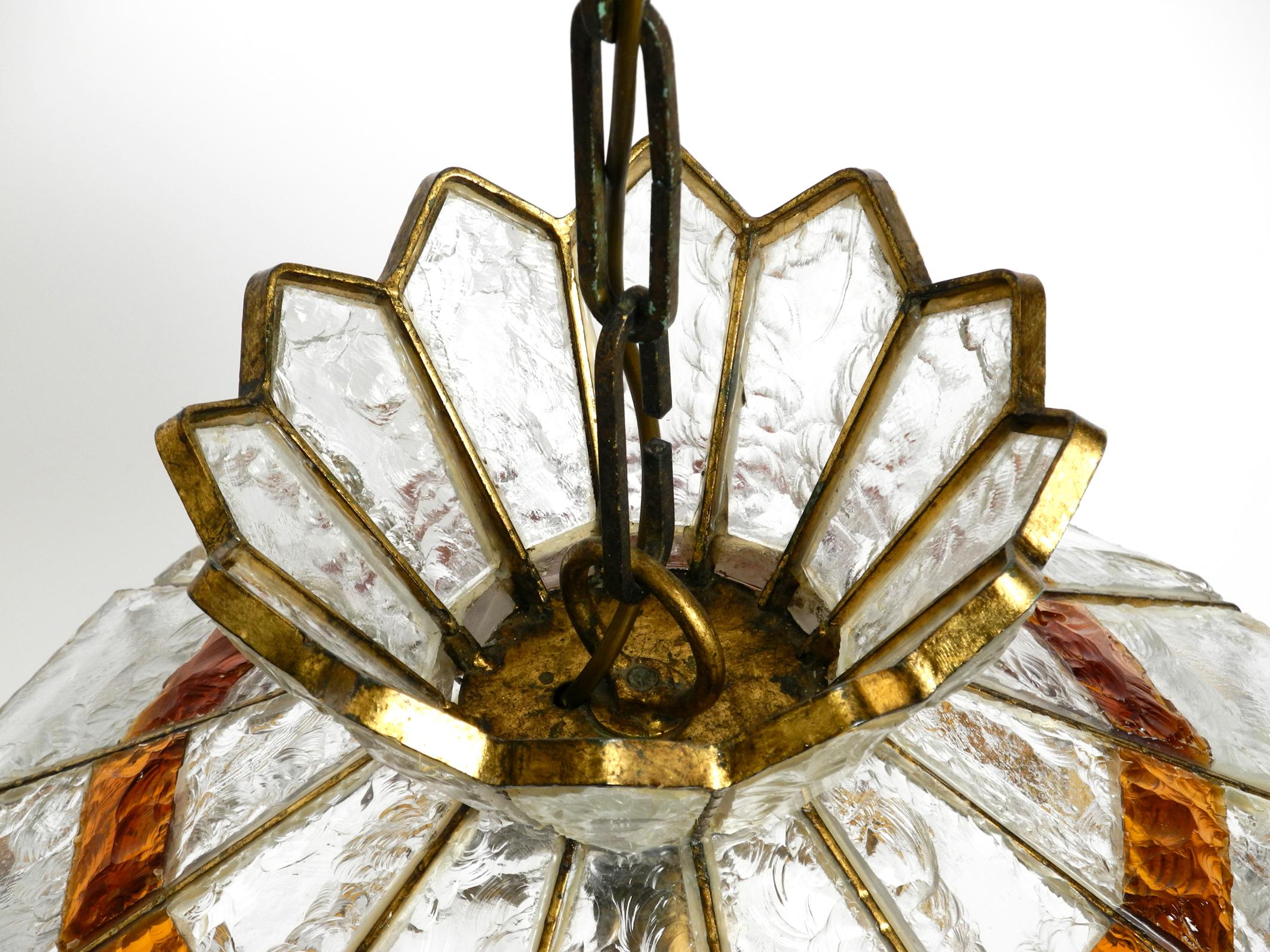 Beautiful Large Heavy 1960s Italian PoliArte Glass Ceiling Lamp For Sale 2