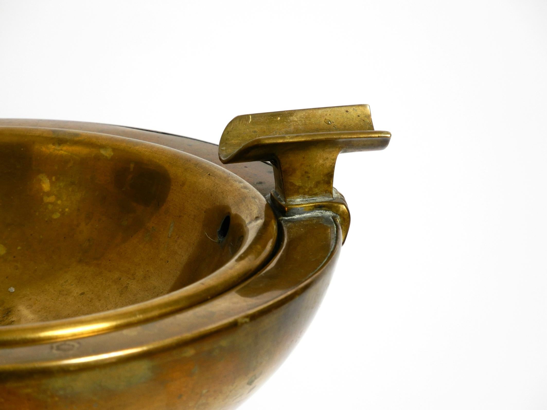 Beautiful, Large, Heavy Art Nouveau Brass Standing Ashtray from Around 1900 5