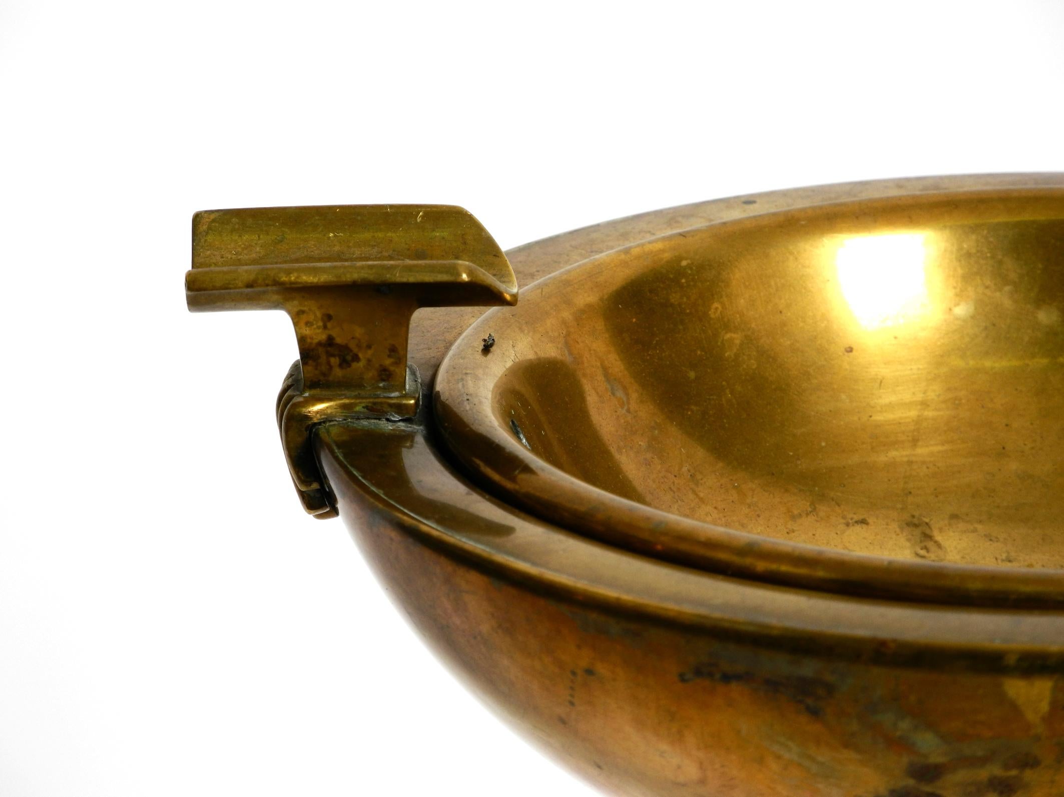 Beautiful, Large, Heavy Art Nouveau Brass Standing Ashtray from Around 1900 6