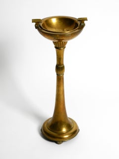 Beautiful, Large, Heavy Art Nouveau Brass Standing Ashtray from Around 1900