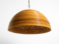 Beautiful, large Italian 1970s bamboo ceiling pendant lamp  Ø 72 cm