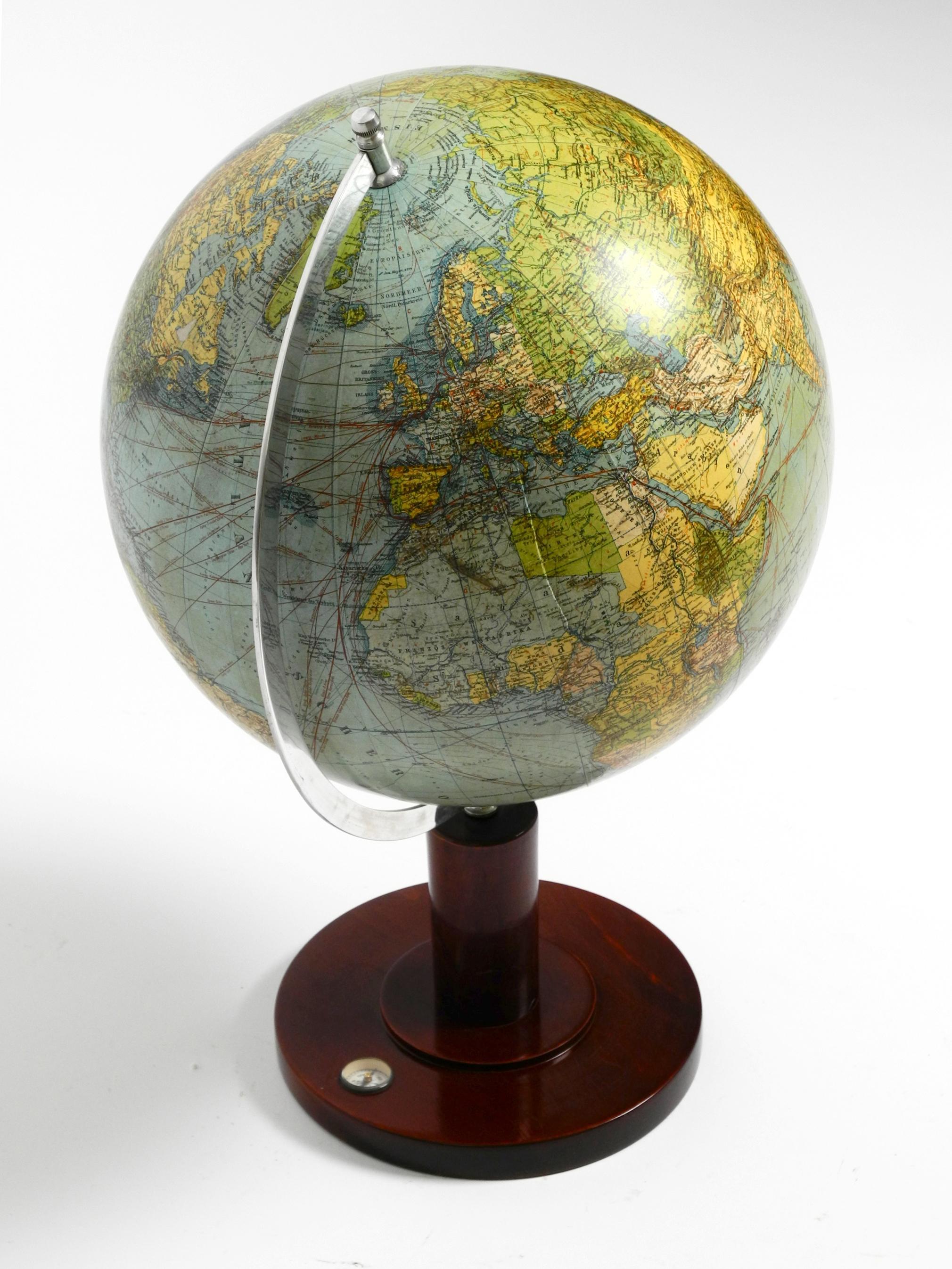 German Beautiful large Mid Century earth globe from Columbus Verlag Paul Oestergaard For Sale