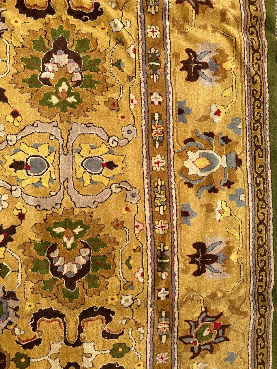Beautiful Large mid century French Janus Rug Agra Design For Sale 10