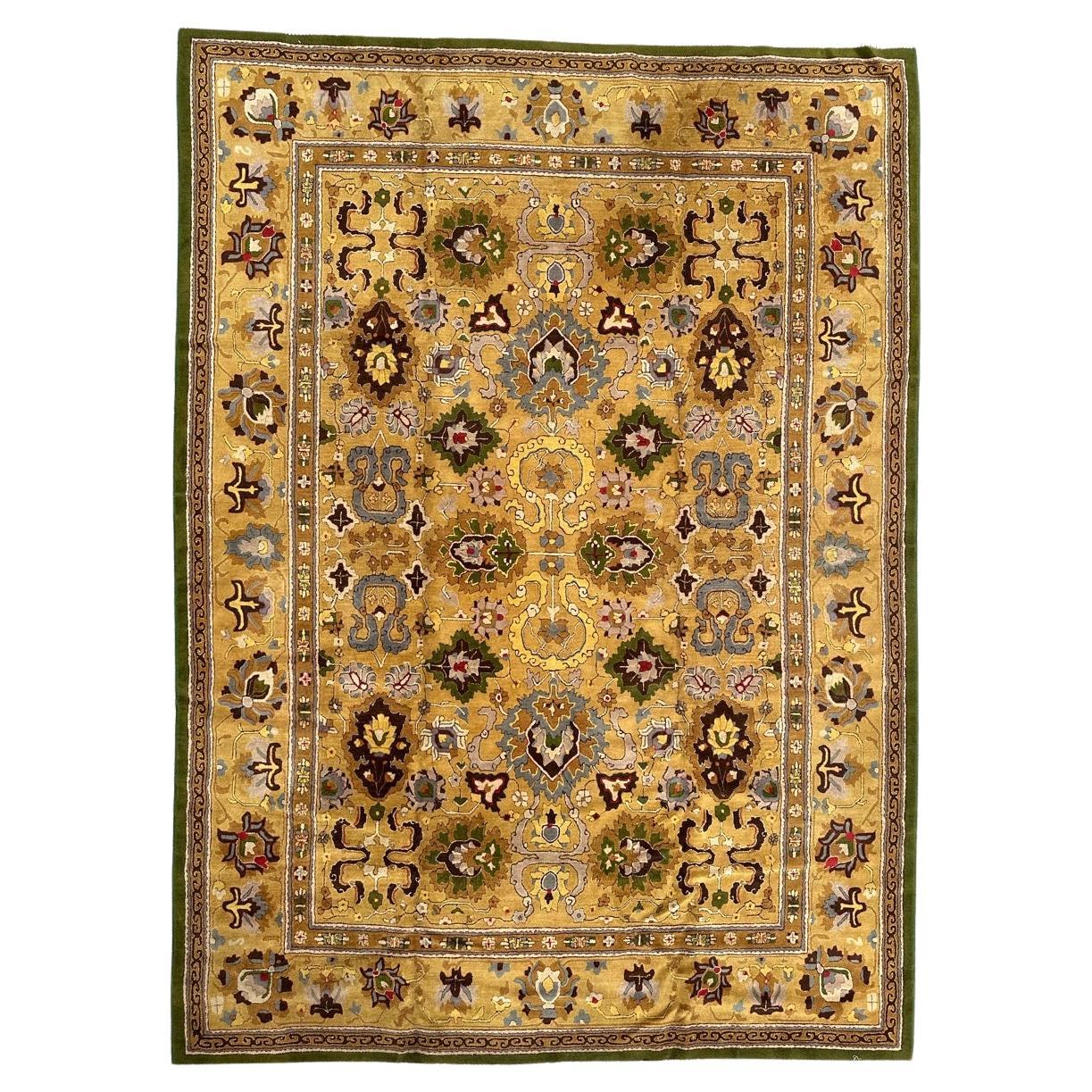Beautiful Large mid century French Janus Rug Agra Design