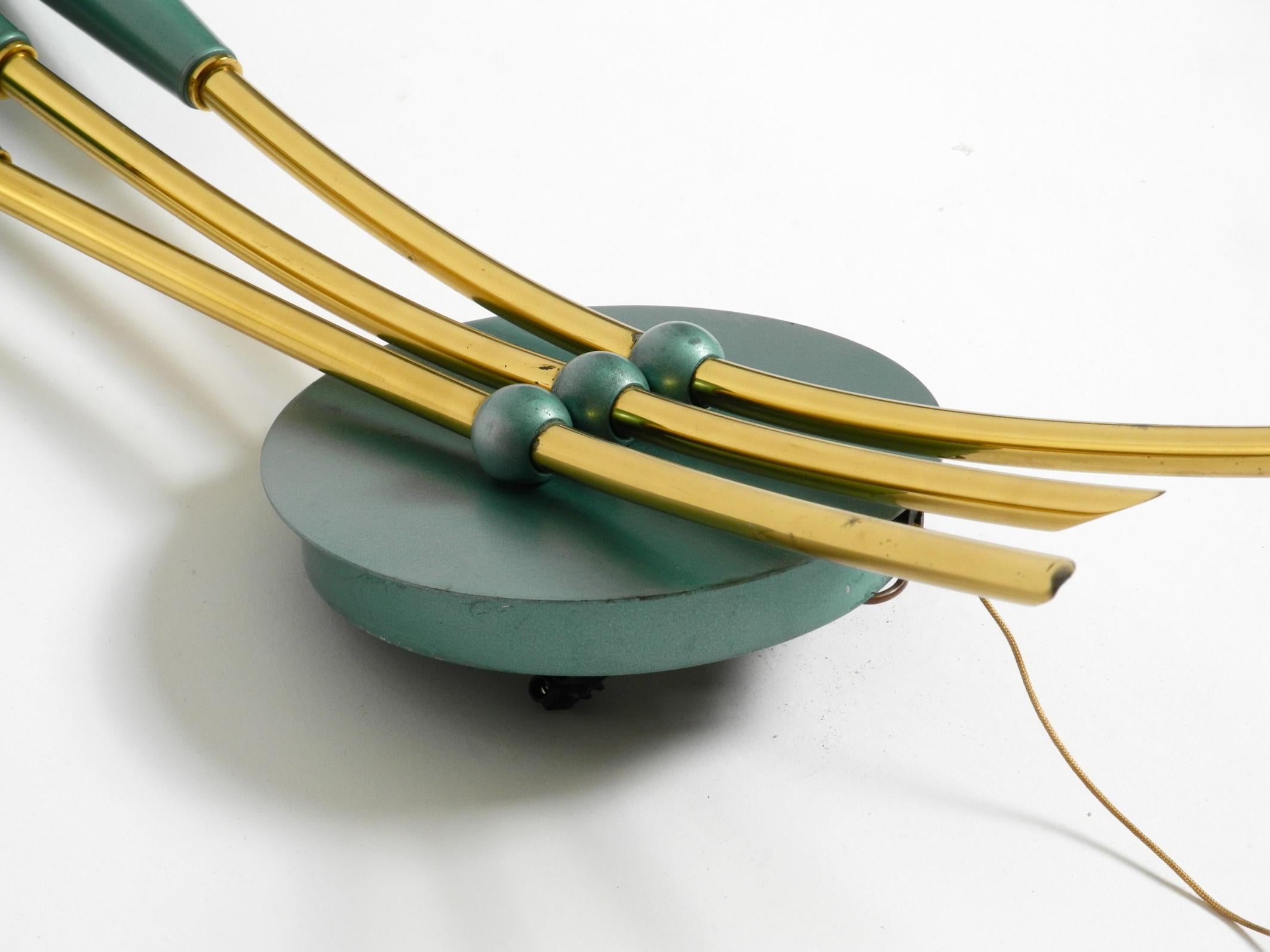 Beautiful large Mid Century Modern 3-light cone wall lamp made of brass For Sale 5