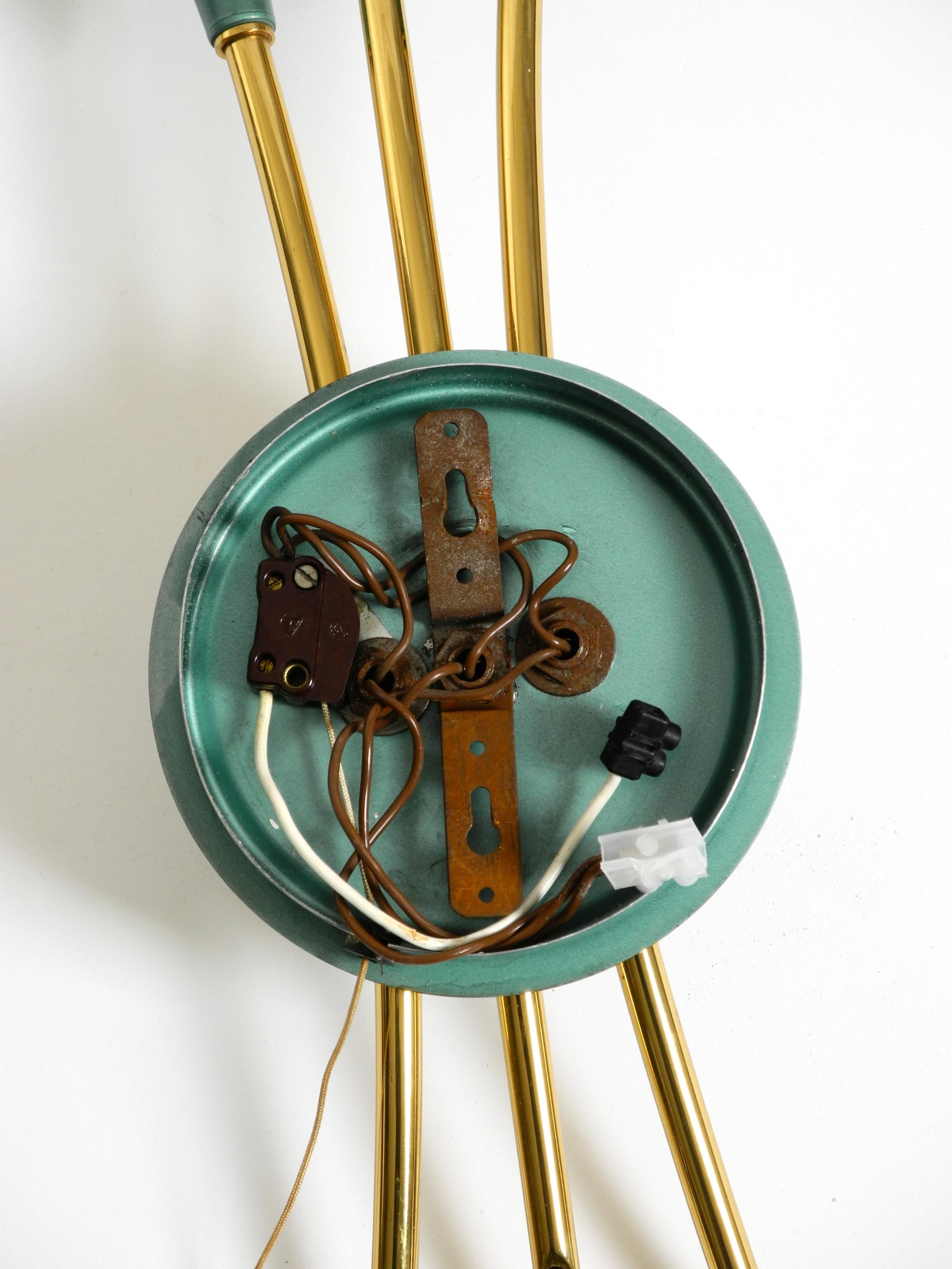 Beautiful large Mid Century Modern 3-light cone wall lamp made of brass For Sale 8