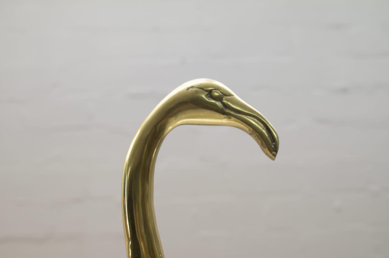  Beautiful Large Mid-Century Modern Brass Flamingo, Germany, 1960s 6